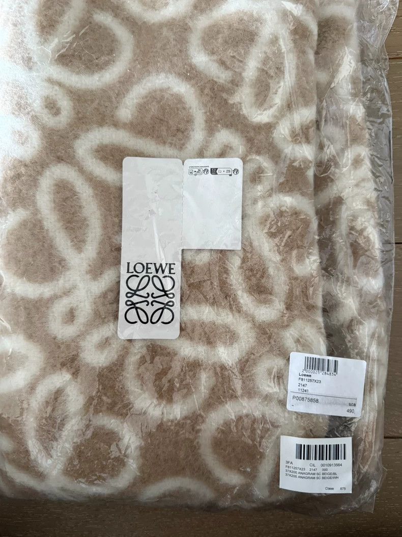 Loewe LOEWE Ladies' double-sided wool alpaca tassel scarf Size ONE SIZE - 4 Thumbnail