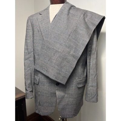 Other Cromwell Juster's Custom Suit Sz 44-46 Windowpane Wool Two B Size 44R - 7 Thumbnail
