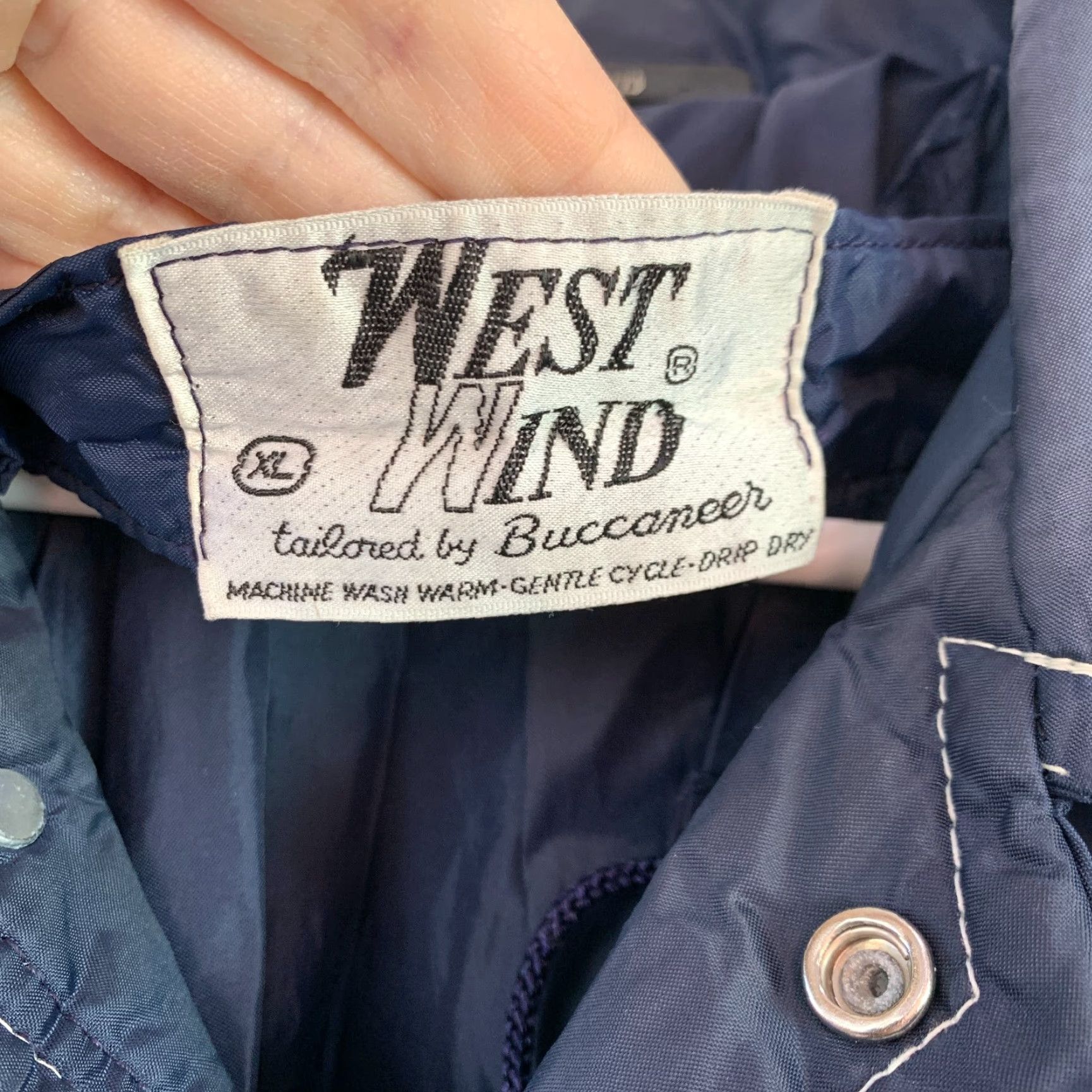 Thrasher VINTAGE West Wind Buccaneer Patch Tenneco Blue Work Jacket XL 54" Chest 26" Sleeve 21" Shoulder 32" Length 70s 80s Mens Mens? Size US L / EU 52-54 / 3 - 4 Thumbnail
