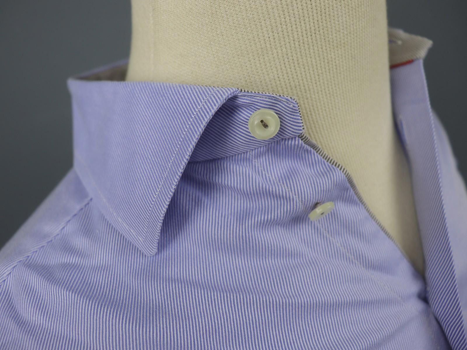 Eton Eton Blue Pinstriped 100% Cotton Collared Shirt Size 40 Size 38R - 6 Thumbnail
