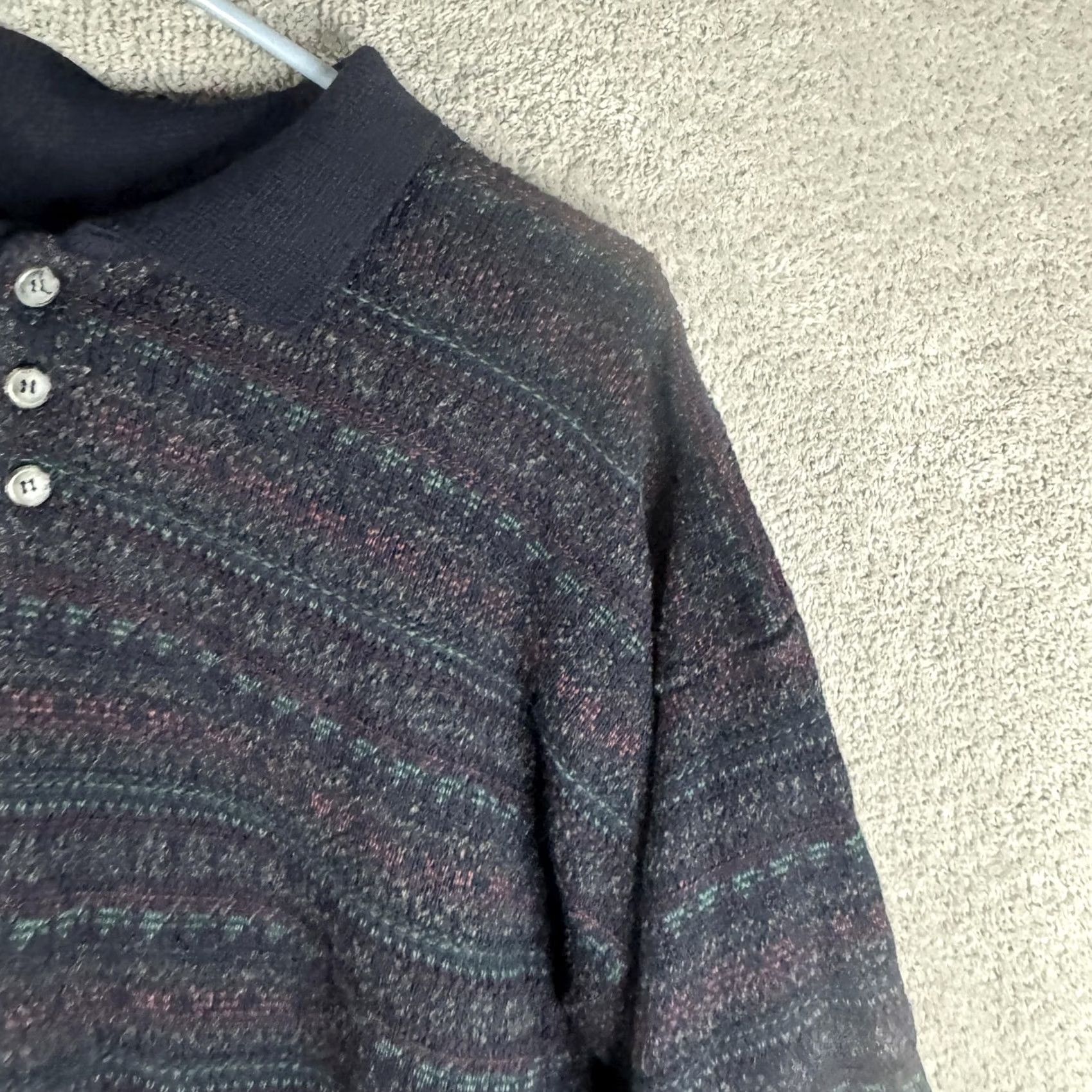 Jantzen Jantzen Sweater Mens 2XL Blue Fair Isle Knit Collared Henley Pullover Casual Size US XXL / EU 58 / 5 - 4 Thumbnail