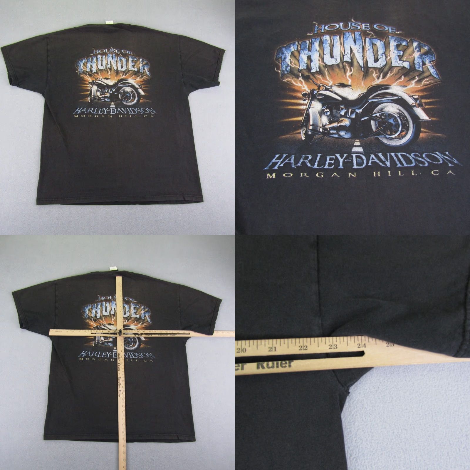 Harley Davidson VINTAGE Harley Davidson Shirt Mens XL Black Motorcycles Biker House Of Thunder Size US XL / EU 56 / 4 - 8 Thumbnail