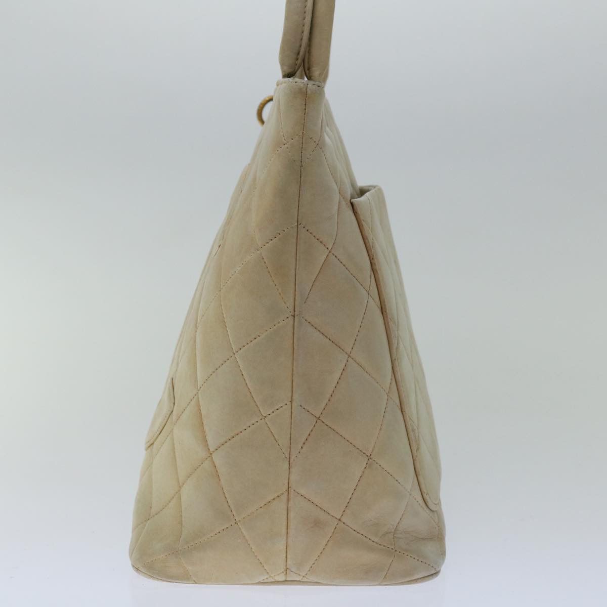Chanel CHANEL Tote Bag Lamb Skin Beige CC Size ONE SIZE - 5 Thumbnail