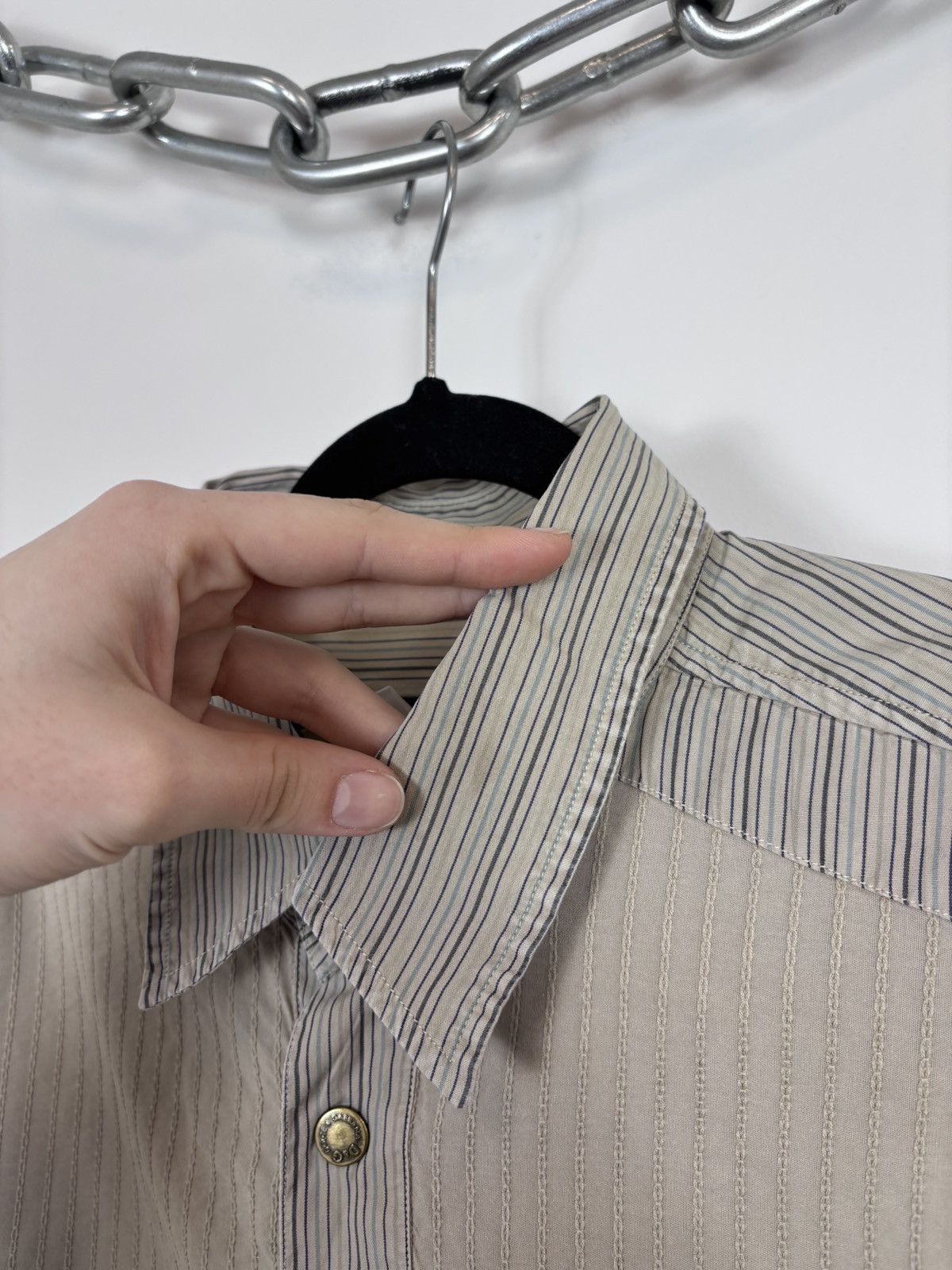 Dolce & Gabbana Dolce & Gabbana Vintage Men’s Beige Striped Button Up Shirt Size US XL / EU 56 / 4 - 6 Thumbnail