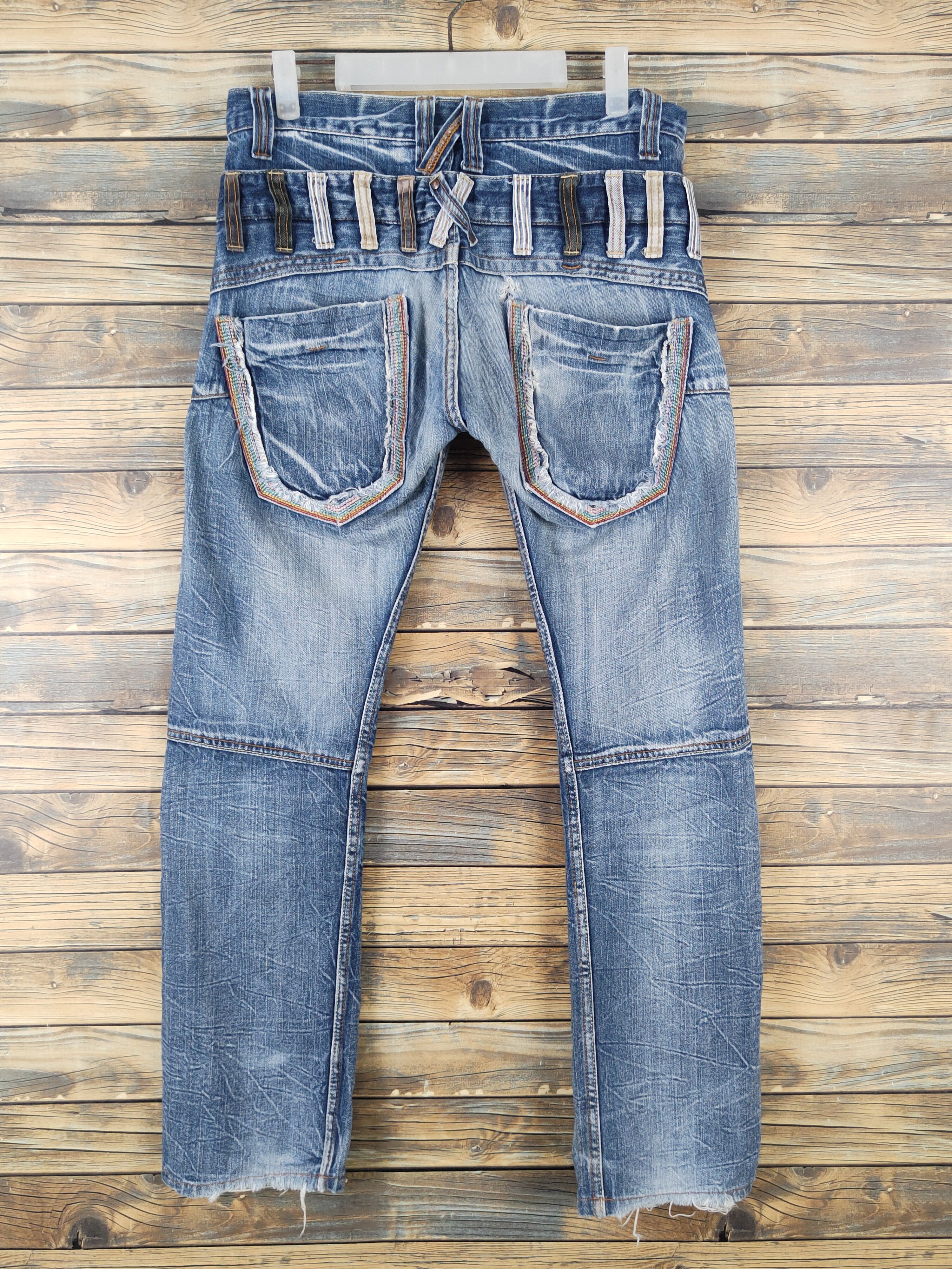 Japanese Brand Sunlucas double waist Distressed denim Ripped Jeans #W1988 Size US 30 / EU 46 - 7 Thumbnail