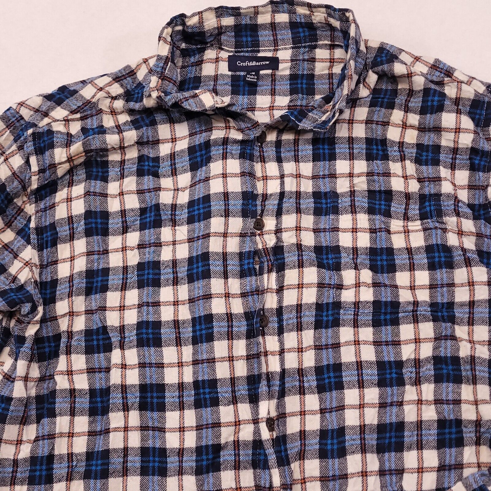 Croft & Barrow Croft & Barrow Tartan Flannel Shirt Mens Size M White Blue Size US M / EU 48-50 / 2 - 1 Thumbnail