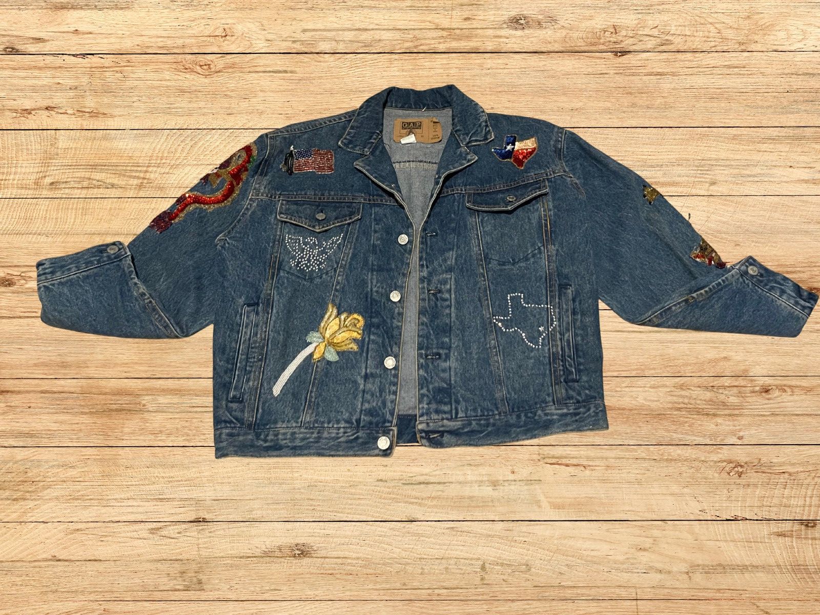 Levi's Vintage GAP Texas-Themed Denim Jacket – Size Small Size S / US 4 / IT 40 - 1 Thumbnail