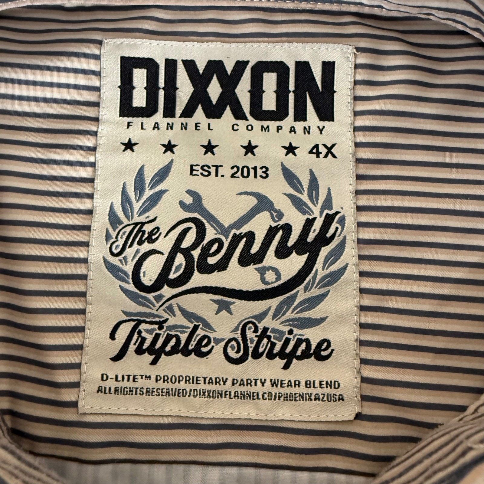 Other DIXXON Flannel Co The Benny Triple Stripe Shirt Mens 4XL Size US XXL / EU 58 / 5 - 2 Thumbnail