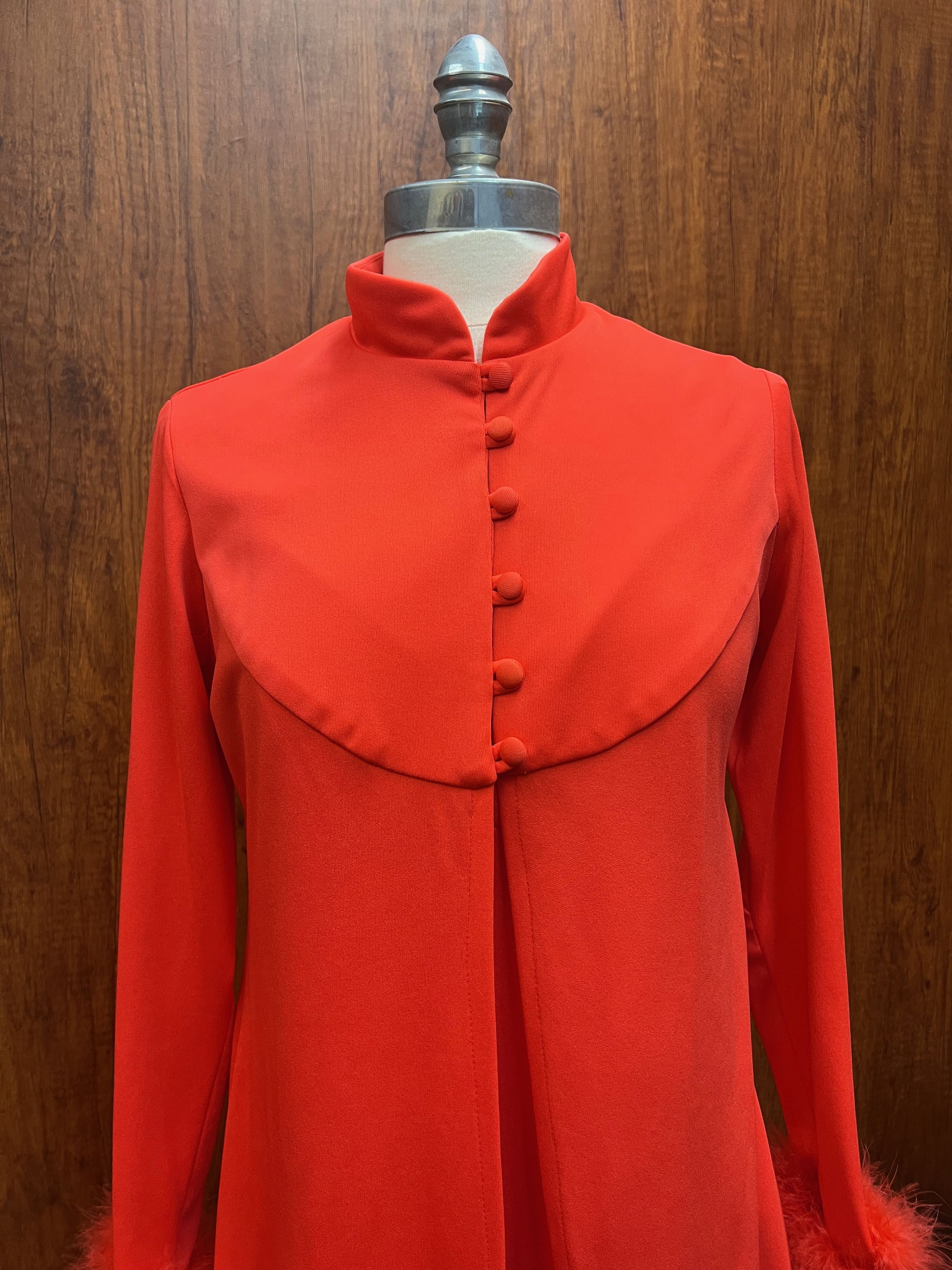 Vintage Vintage 1970s Maxi Tank Dress and Feather Trim Jacket Set Size S / US 4 / IT 40 - 4 Thumbnail