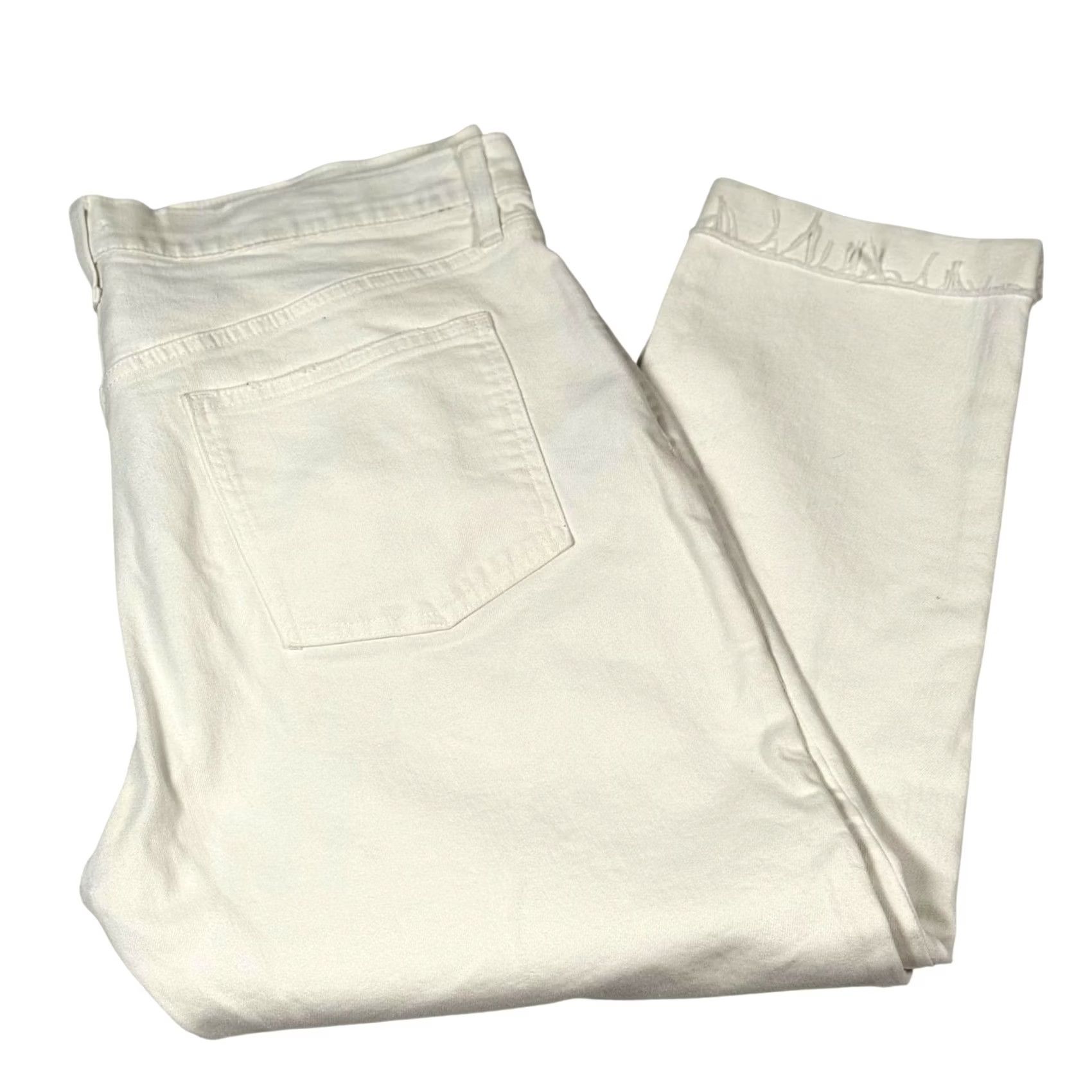 Gap VINTAGE Gap Jeans Womens 33 White Girlfriend Mid Rise Ankle Raw Hem Cropped Denim Size 24" / US 00 / IT 34 - 2 Thumbnail
