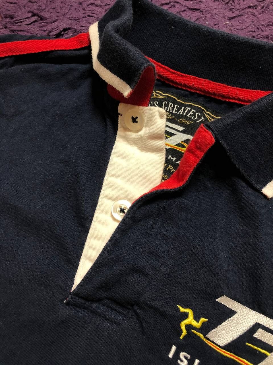 Vintage Official Isle of Man TT Races Navy Blue Polo Shirt Size US S / EU 44-46 / 1 - 6 Thumbnail