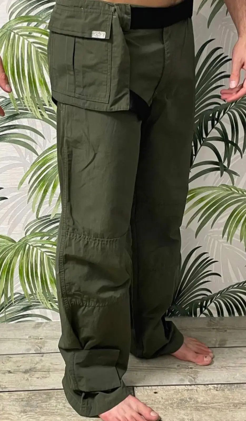 Other Vintage Italian Techwear Cargo Pants Green Utility Style Size US 31 - 1 Thumbnail