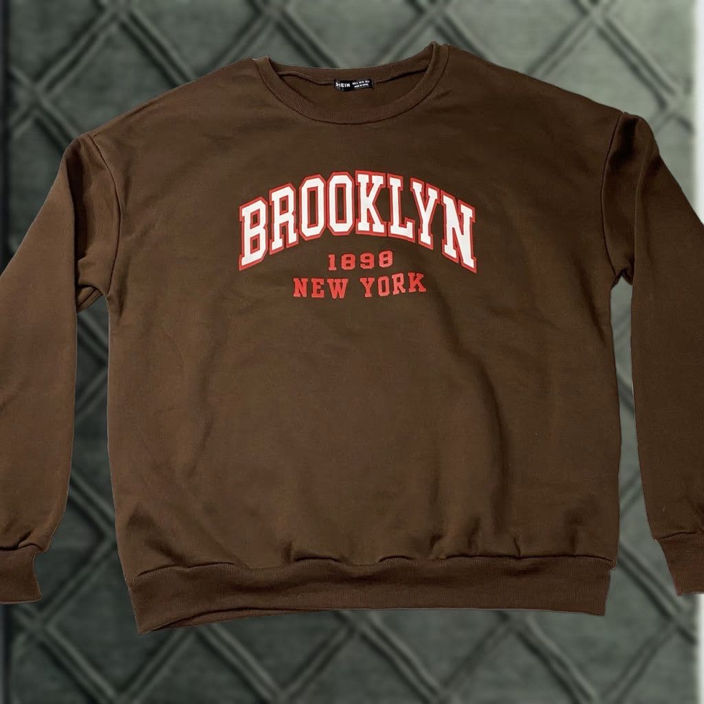 Shein VINTAGE SheIn Sweatshirt Brown Womens Round Neck Brooklyn New York Size S / US 4 / IT 40 - 1 Thumbnail