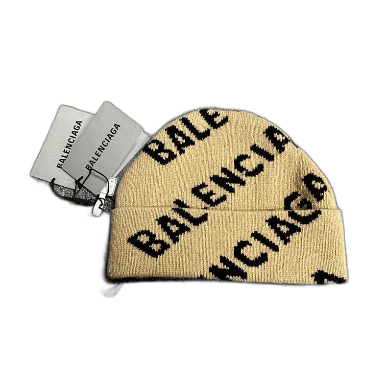 Balenciaga balenciaga's latest khaki cashmere logo cold hat-2507 Size ONE SIZE - 1 Thumbnail