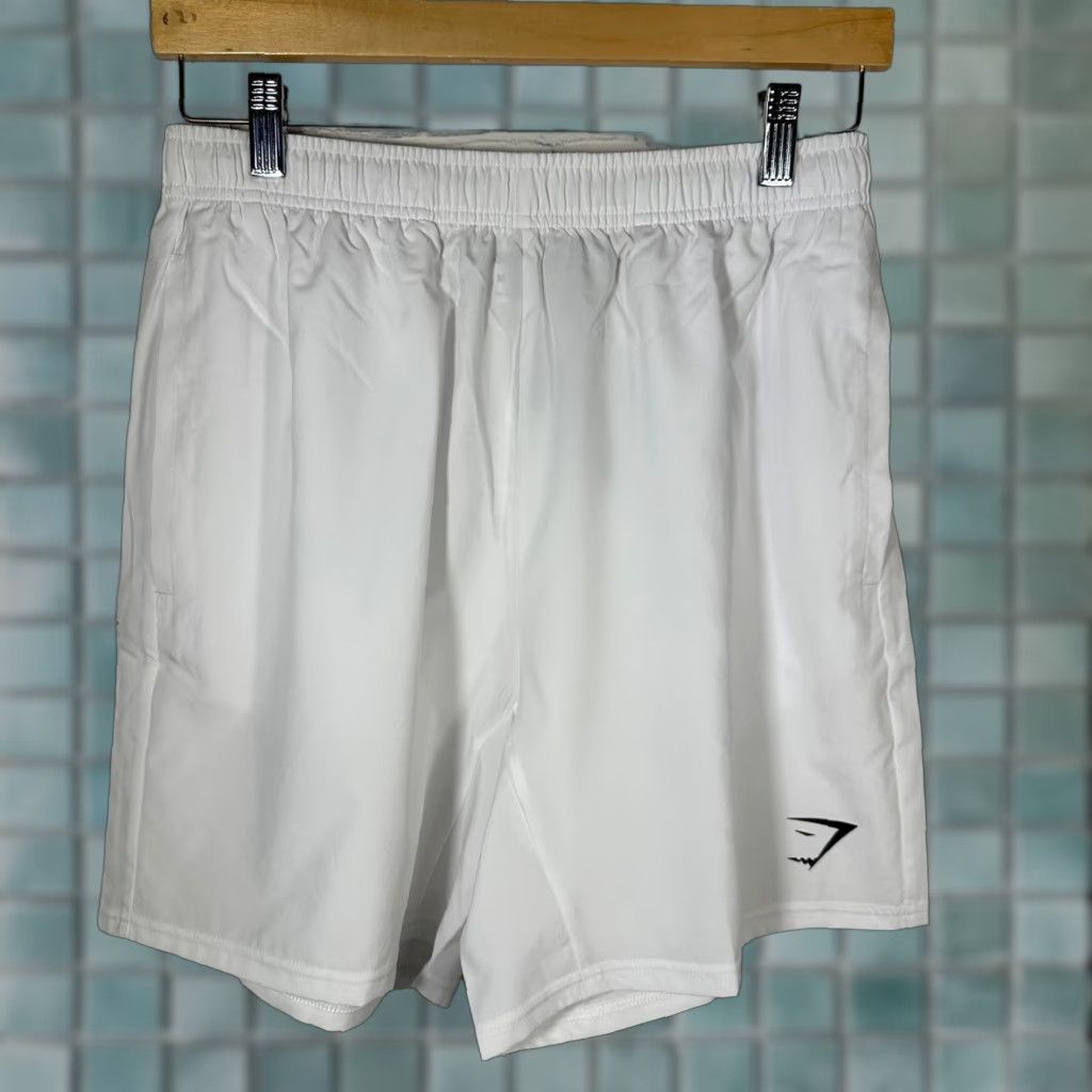 Gymshark Gymshark Mens Athletic Training Shorts White M Drawstring Pockets Logo Size US 31 - 1 Thumbnail