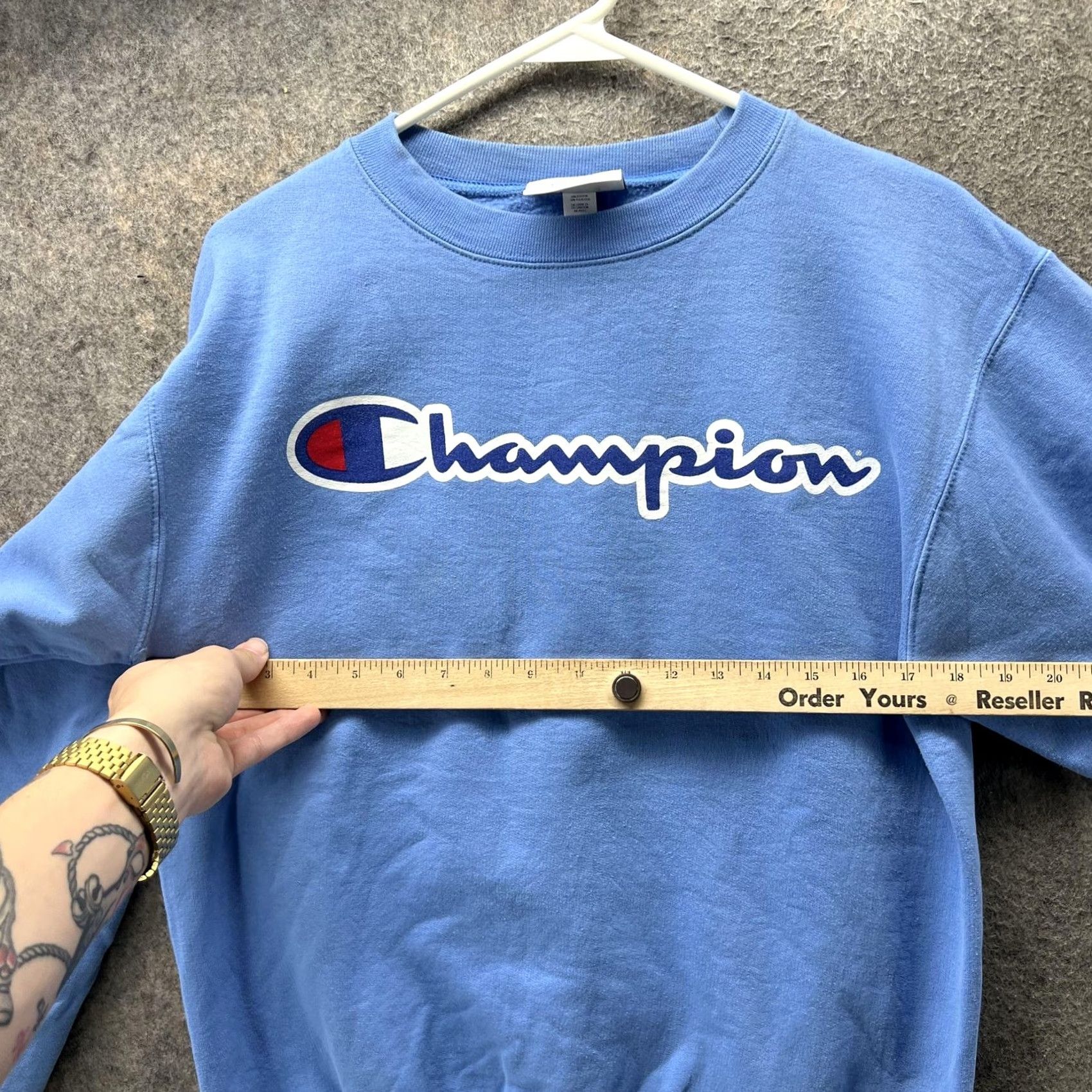 Champion Champion Sweatshirt Mens Small Blue Big Logo Crewneck Pullover Fleece Size US S / EU 44-46 / 1 - 7 Thumbnail