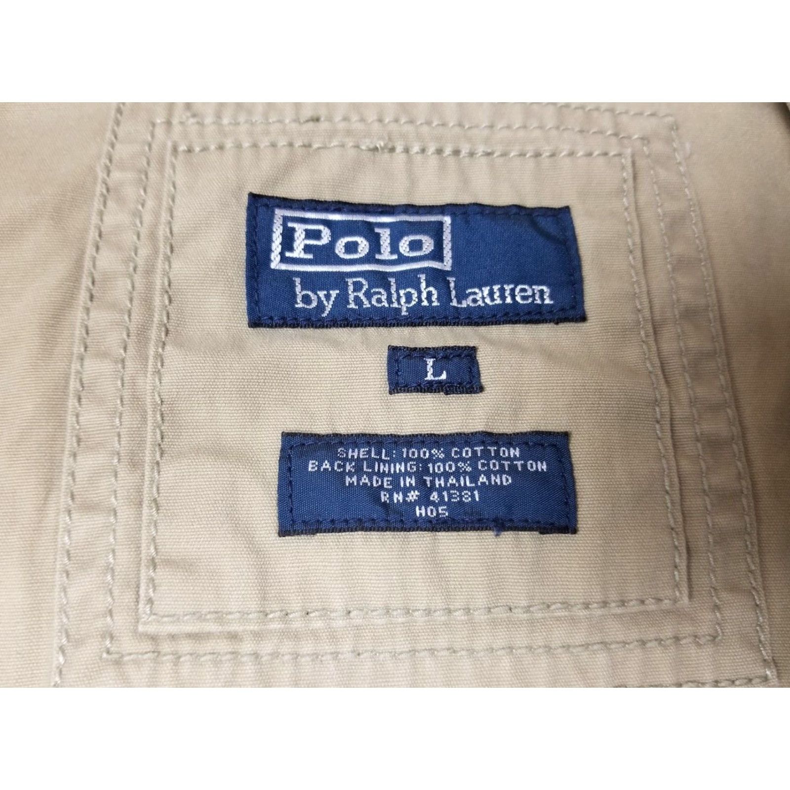 Ralph Lauren VINTAGE Ralph Lauren Polo BEIGE Cotton LIGHT JACKET SZ Large Mens Jacket Size US L / EU 52-54 / 3 - 5 Thumbnail