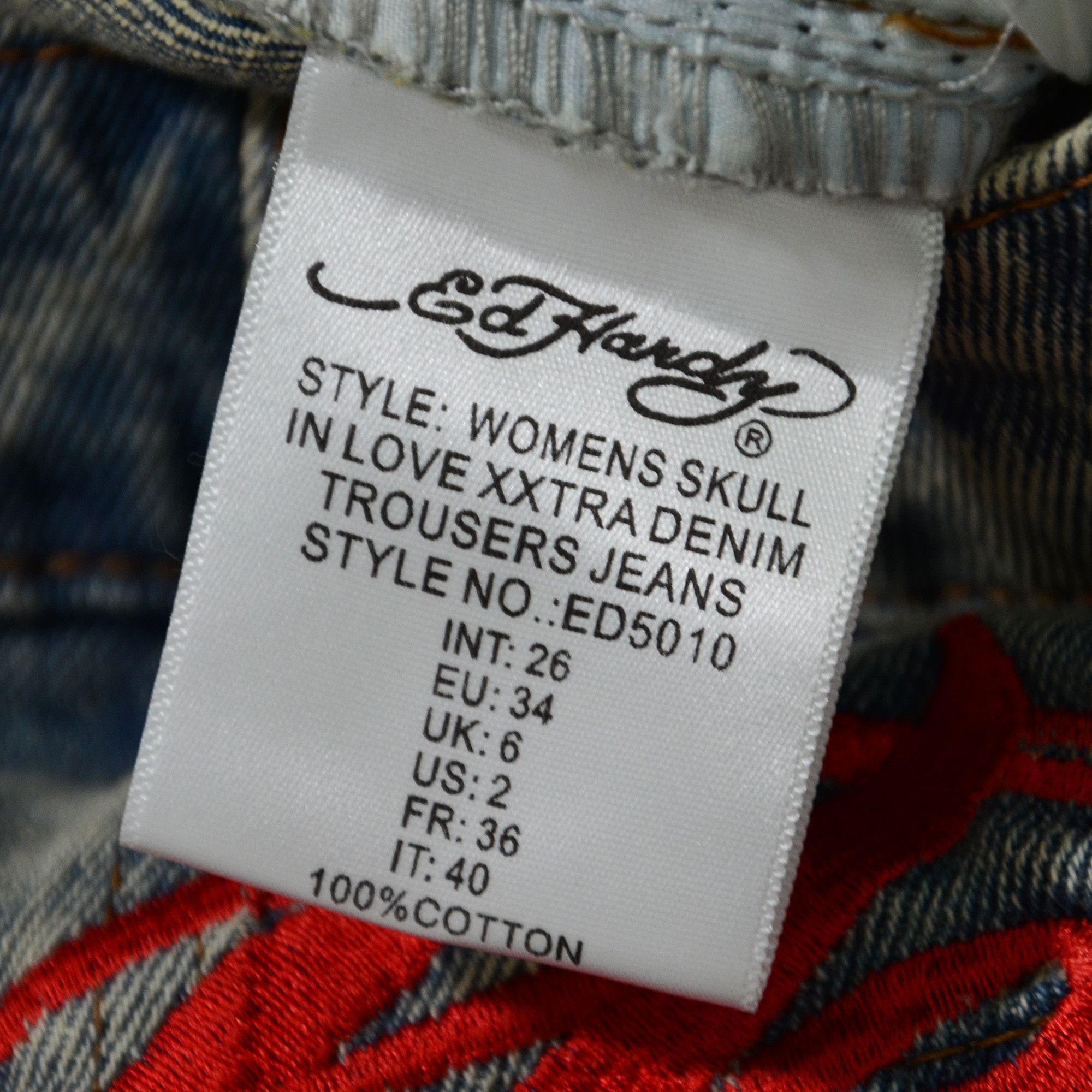 Ed Hardy [Tiny Flaw & Wrong Size Tag] Ed Hardy Jeans Wide Leg Size US 31 - 7 Thumbnail
