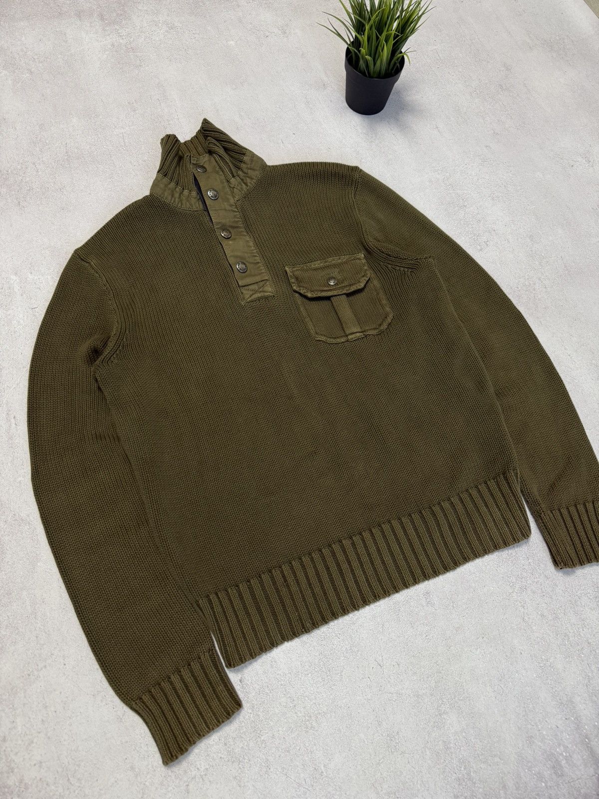 Vintage Vintage Polo Ralph Lauren Sweater Knit Zip 1/3 Mens 90s Size US M / EU 48-50 / 2 - 2 Thumbnail
