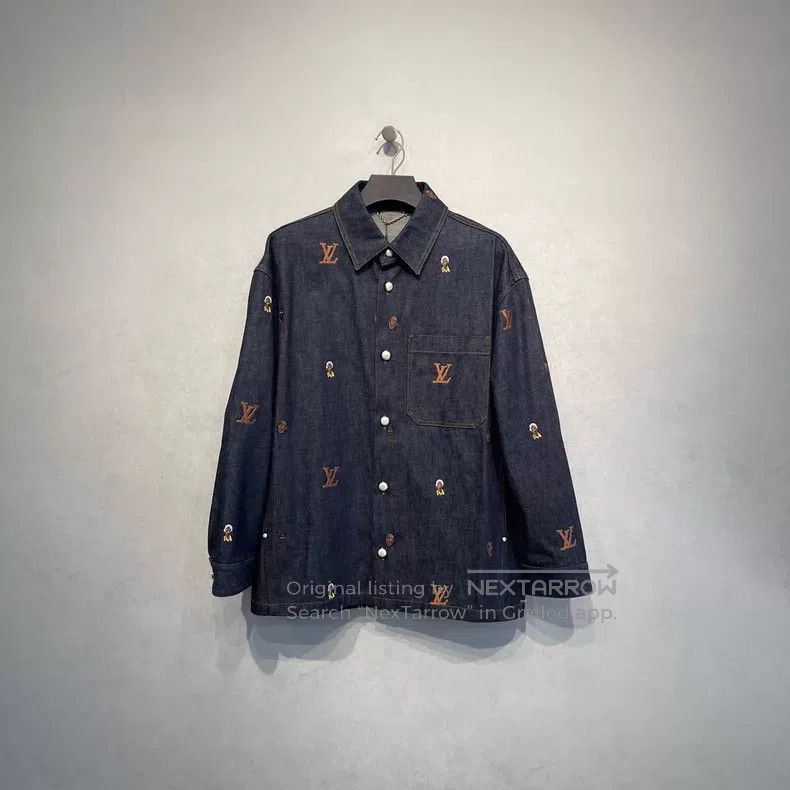 Louis Vuitton Louis Vuitton SS24 logo embroidered denim jacket Size US M / EU 48-50 / 2 - 1 Thumbnail