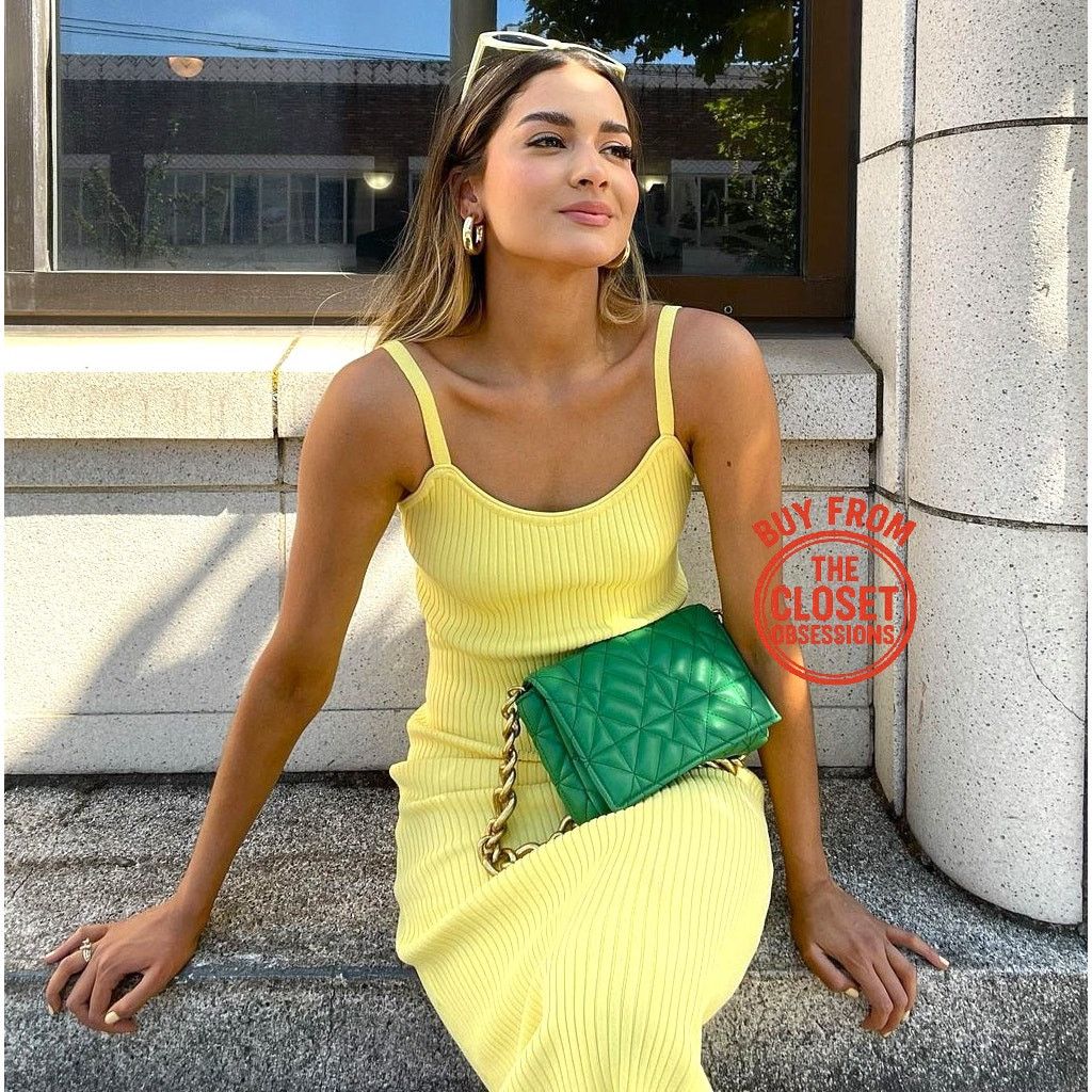 Zara ZARA Green Quilted Chain Shoulder Bag NWT Gold Chain Purse Size ONE SIZE - 8 Thumbnail