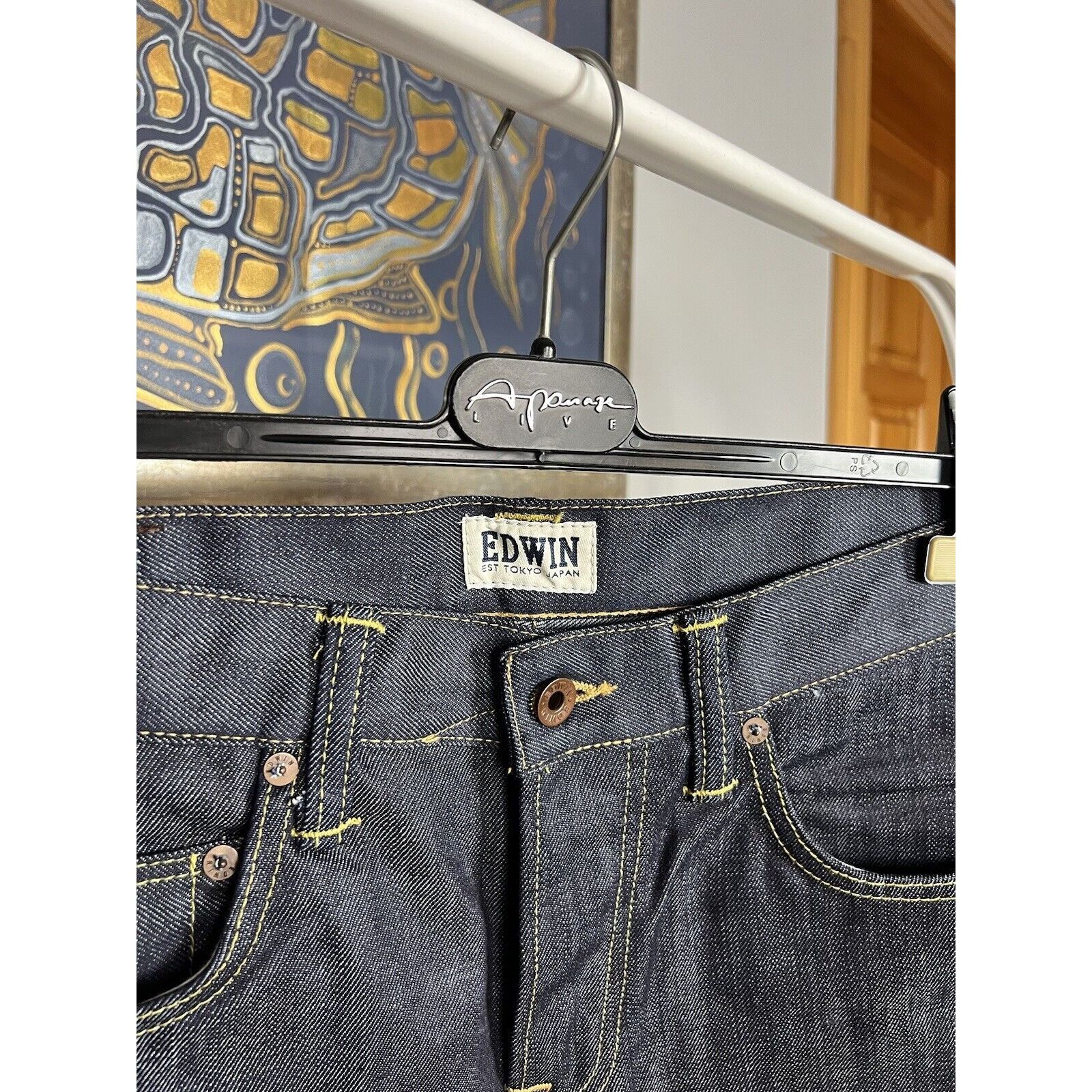 Edwin MINT! Edwin Blue Raw Denim Relaxed Fit Jeans Pants Size 34x3 Size US 34 / EU 50 - 7 Thumbnail