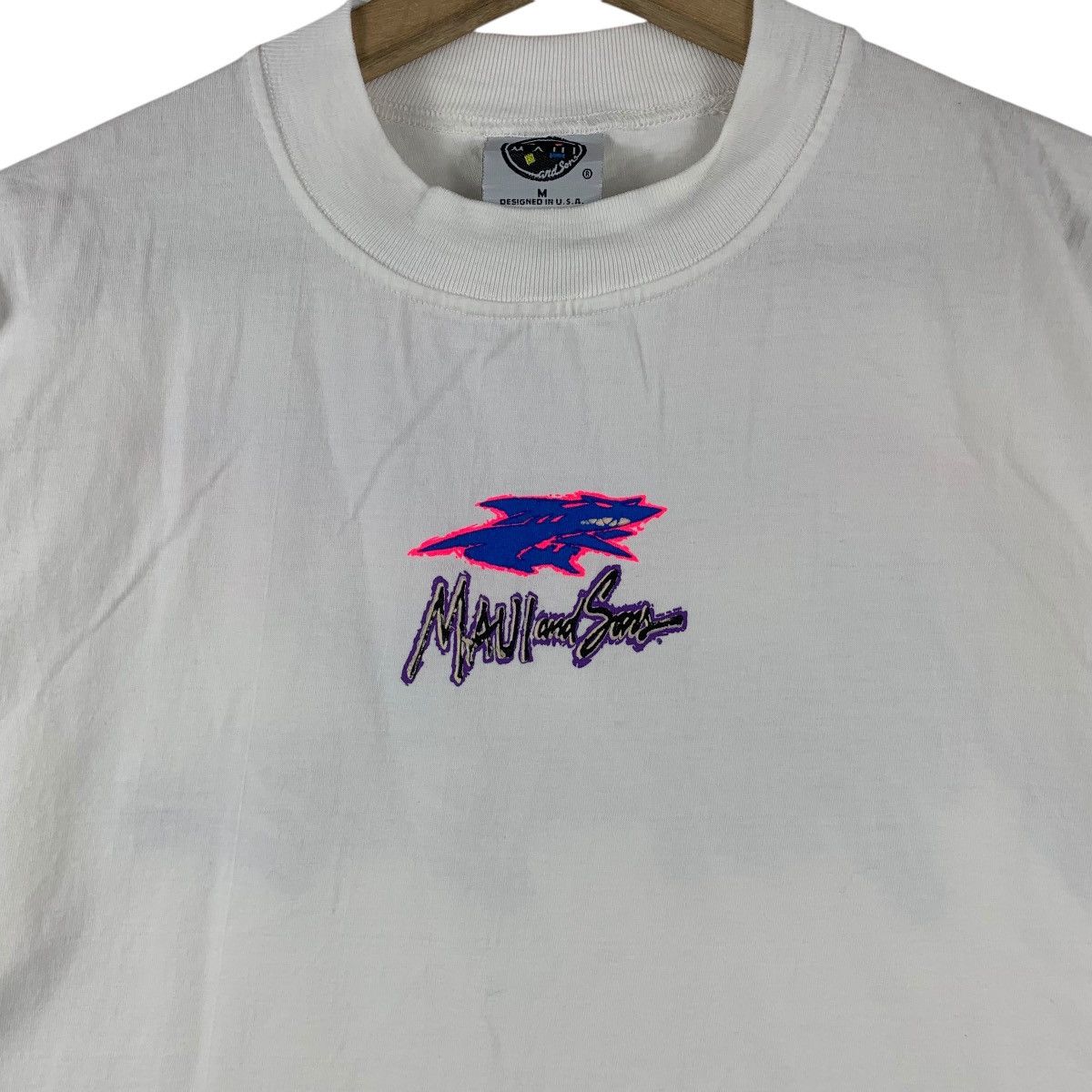 Maui and Sons Vintage 90’ MAUI & SONS SHARK Hawaii Surf Tee Shirt Top Size US M / EU 48-50 / 2 - 4 Thumbnail