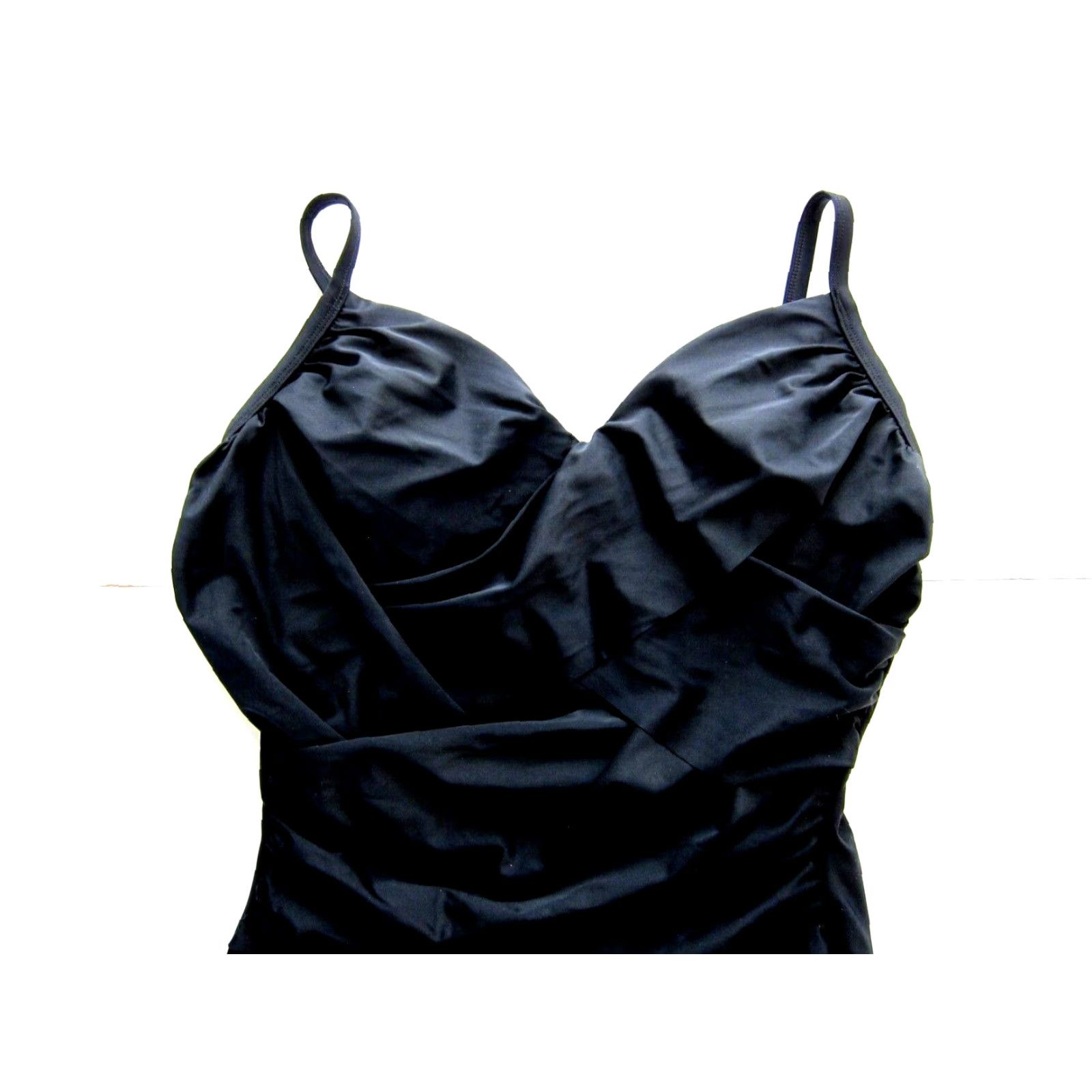 Vintage Capriosca Black Built In Bra Ruched Slimming One Piece Swimsuit Women 18 Size ONE SIZE - 4 Thumbnail
