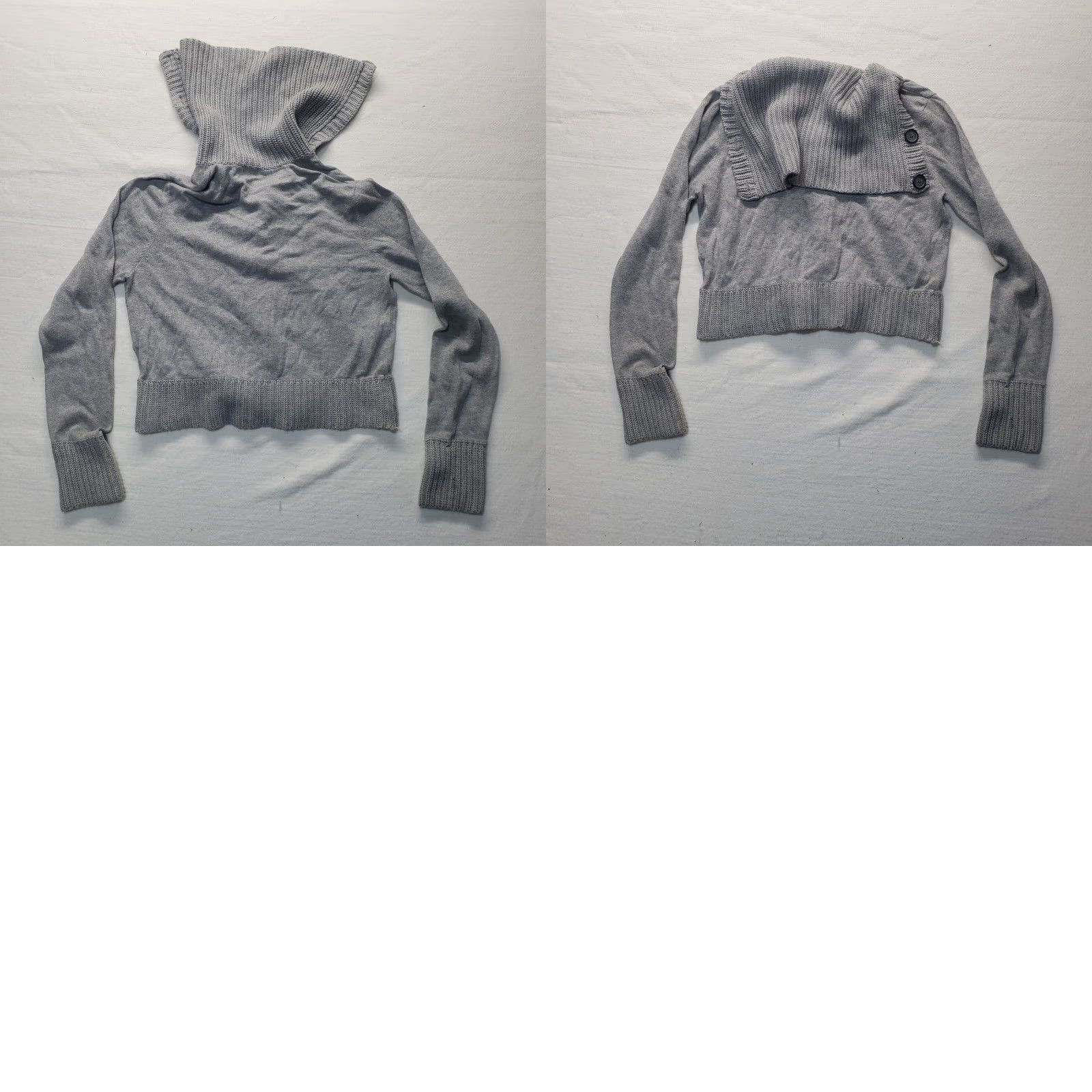 Mossimo Mossimo Jacket Women's Adult Large Gray Crop Top Neck Flap Coat Long Sleeve Size L / US 10 / IT 46 - 8 Thumbnail