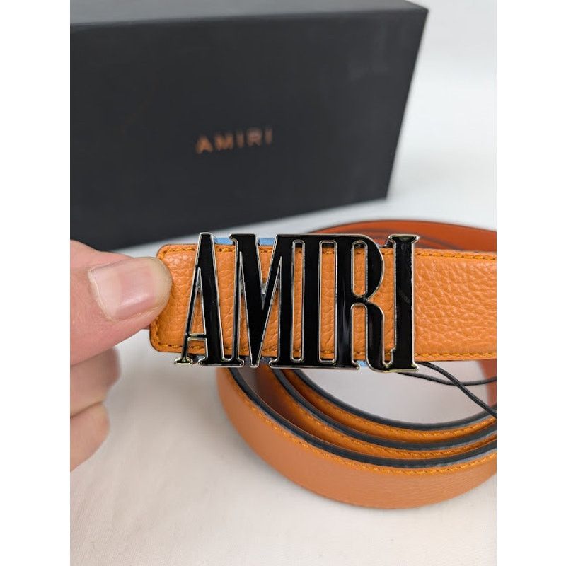 Amiri o1rshd1 Q:2 / Size: 95 / Pebbled Amiri Belt in Orange Size 38 - 4 Thumbnail