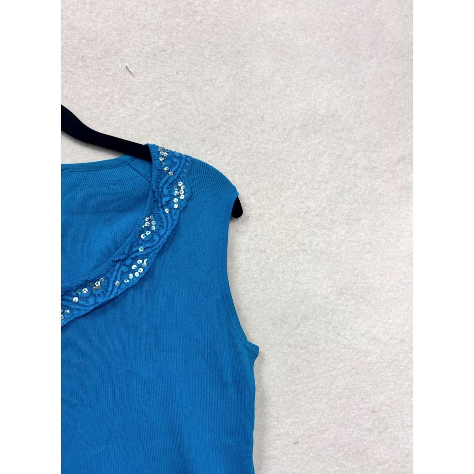 Vintage Vertigo Large Blue Sleeveless Top L Unisex Adults Size L / US 10 / IT 46 - 7 Thumbnail