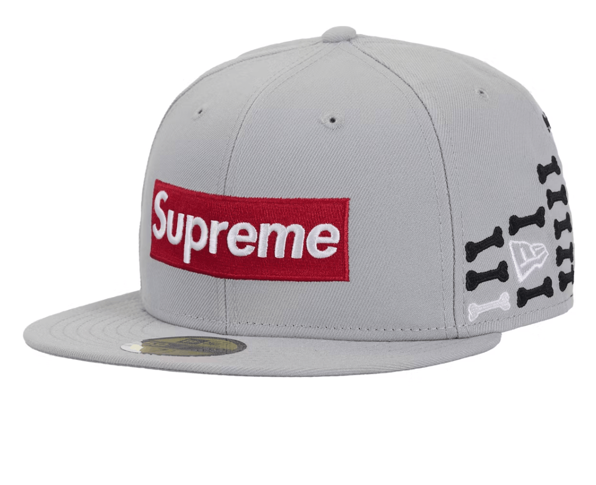 Supreme Bones Box Logo New Era 59Fifty Hat Grey 7 1/2