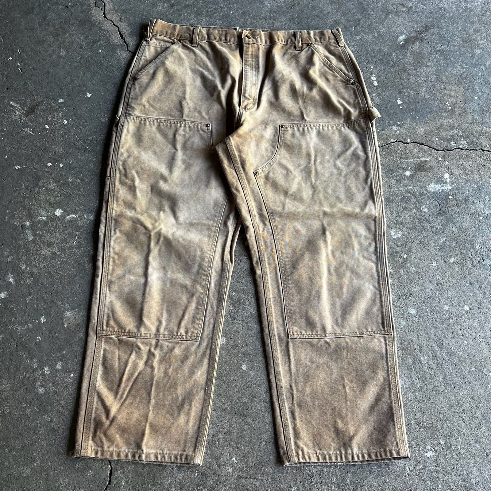 Carhartt × Vintage Carhartt faded brown double knee work wear carpenter pants Size US 37 - 1 Thumbnail