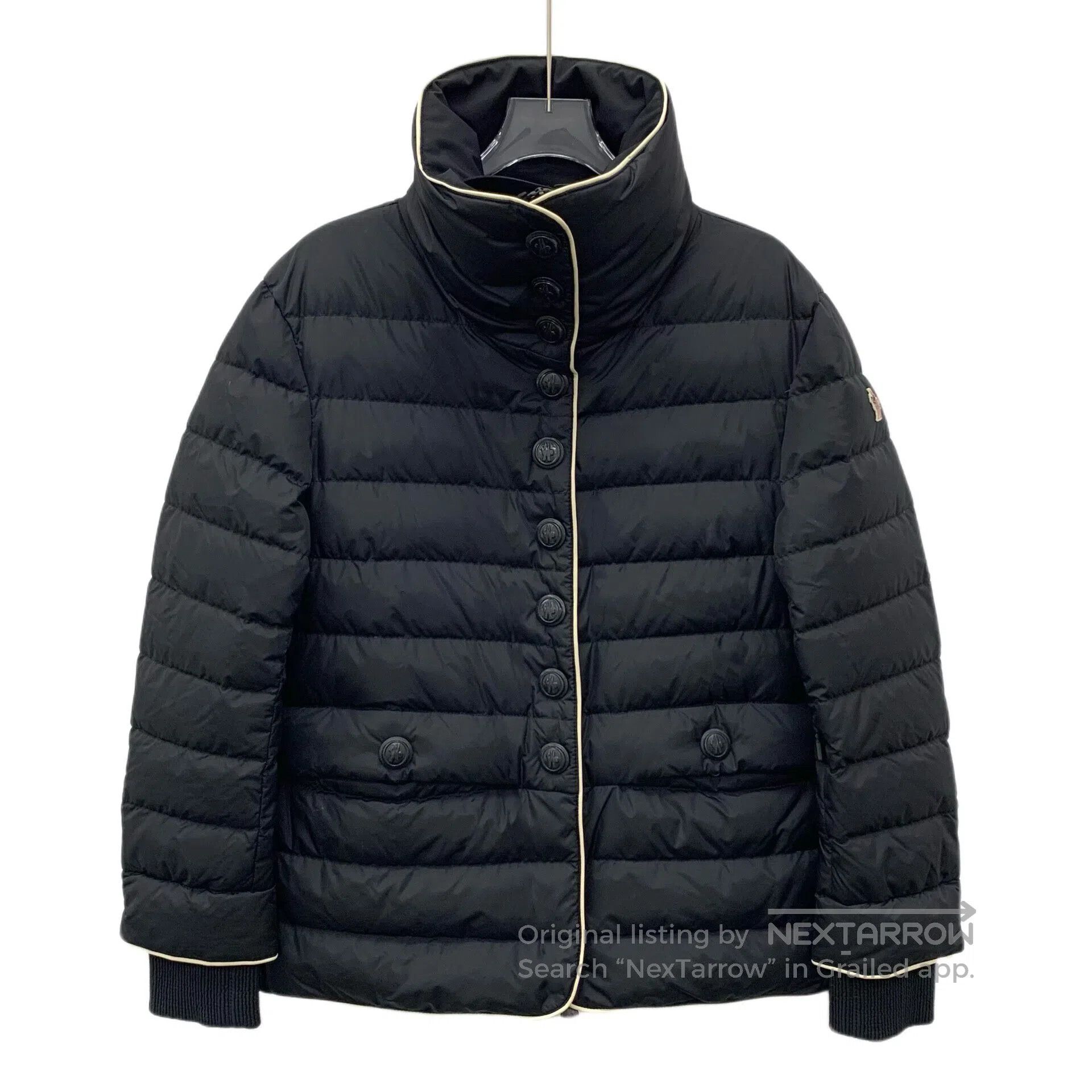 Moncler Moncler Black Logo Embroidered Stand Collar Single-Breaste Size S / US 4 / IT 40 - 1 Thumbnail