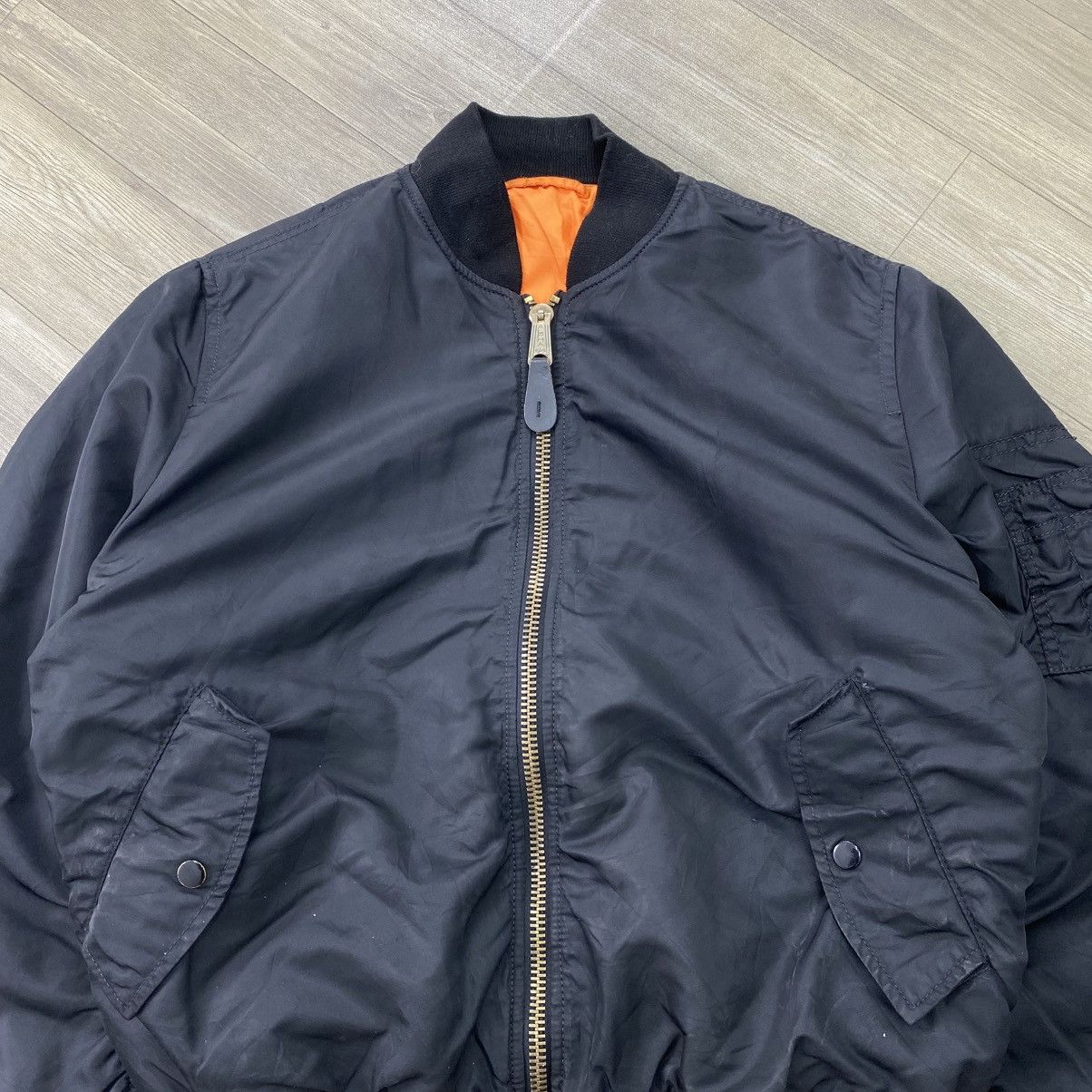 Alpha Industries Vintage Alpha Industries MA-1 Black Military Bomber Jacket Size US M / EU 48-50 / 2 - 2 Thumbnail