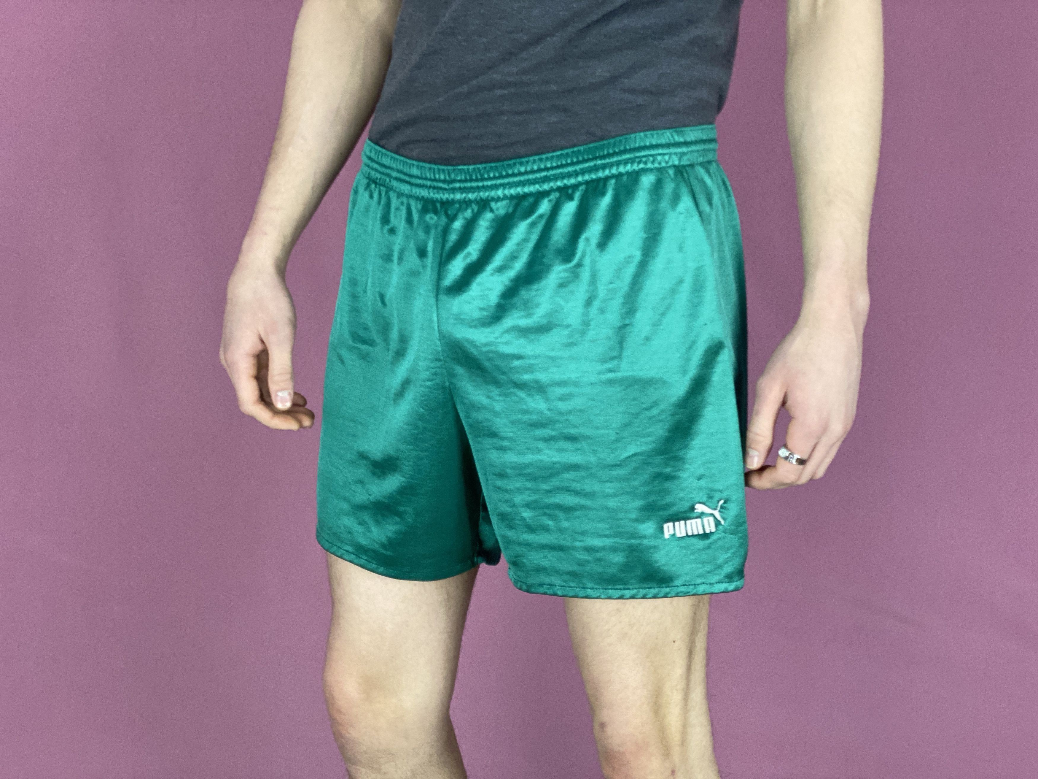 Puma × Vintage 90s Puma Vintage Men's Track Shorts - L Size US 34 / EU 50 - 2 Thumbnail