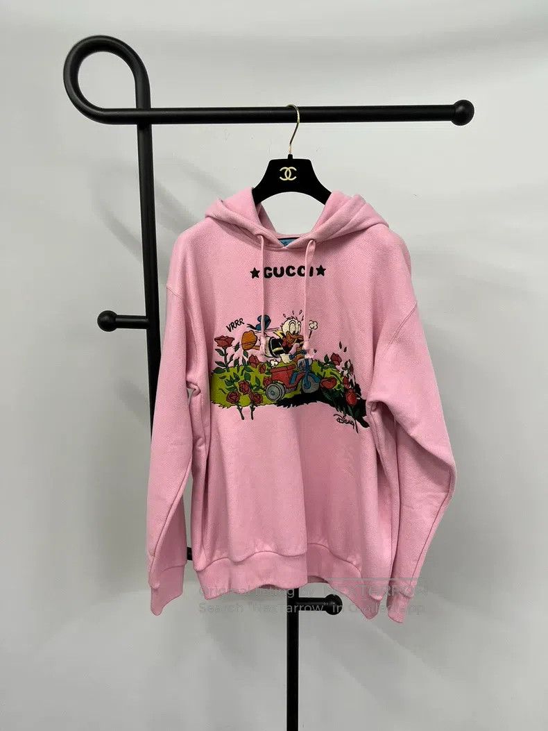 Gucci Gucci Pink embroidered printed hooded sweatshirt Size S / US 4 / IT 40 - 1 Thumbnail