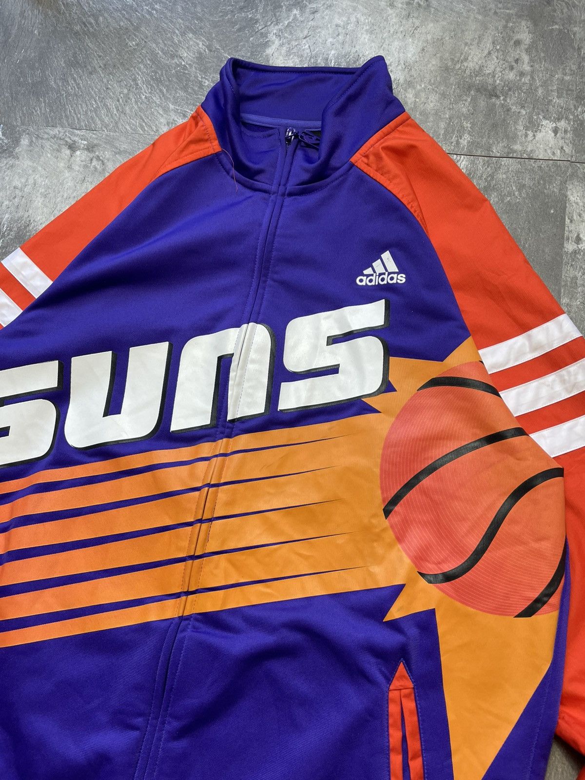 NBA RARE Vintage Adidas Phoenix Suns NBA Zip Hoodie Bascketball Size US M / EU 48-50 / 2 - 2 Thumbnail