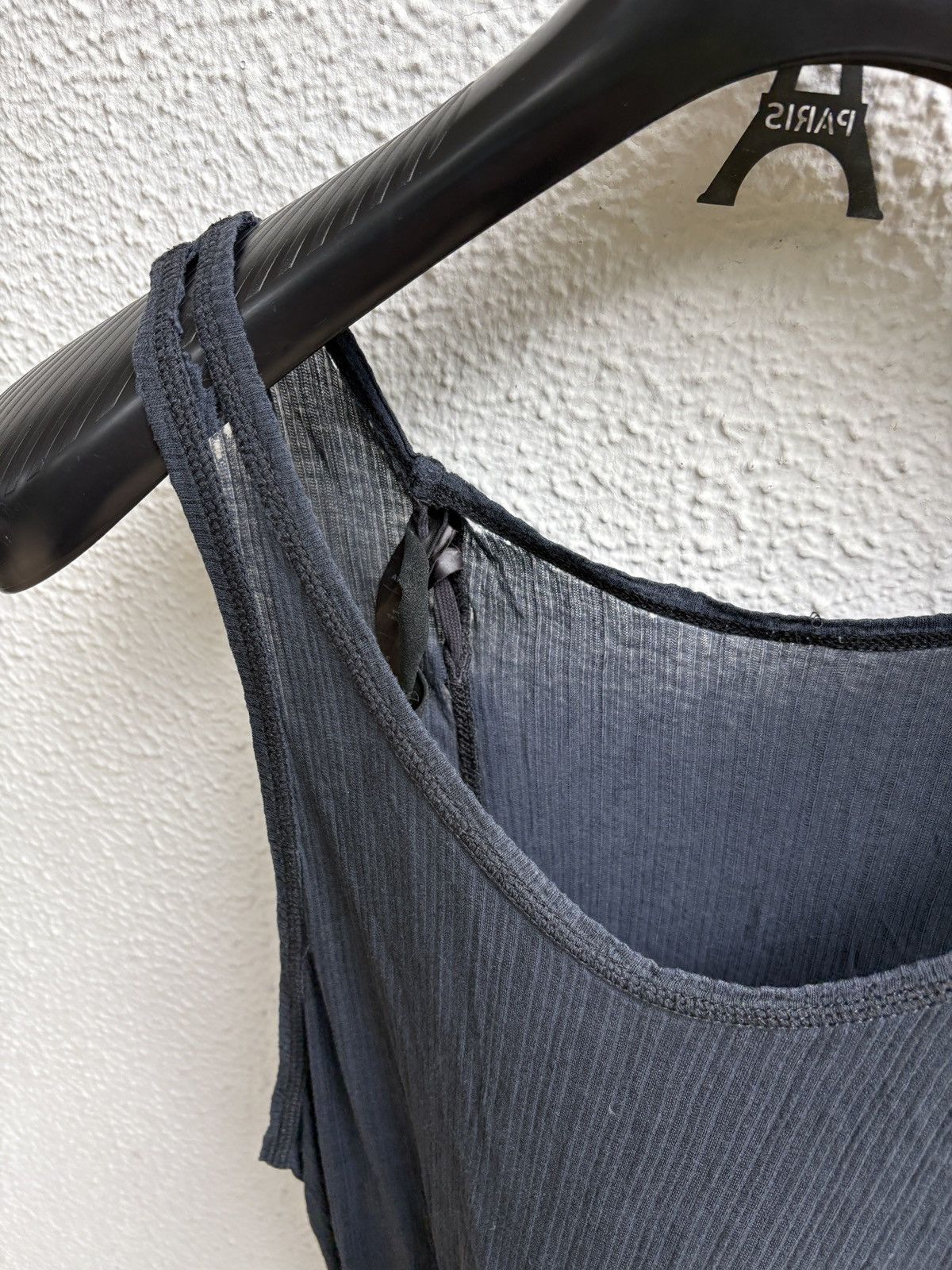 11 By Boris Bidjan Saberi Boris Bidjan Saberi Blue Destroyed Ribbed Tank Top Size US M / EU 48-50 / 2 - 5 Thumbnail