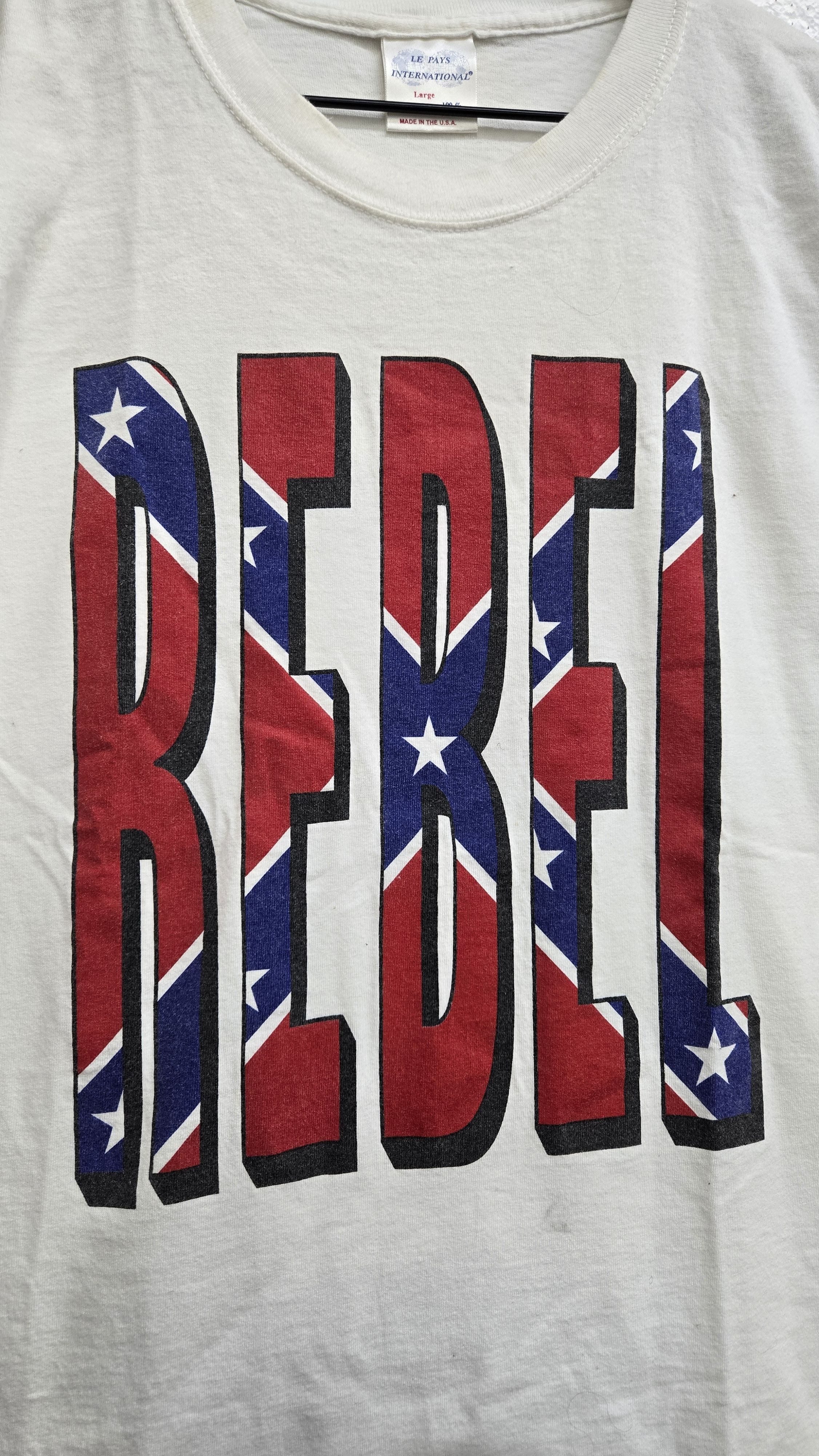 Vintage Vintage 90s Rebel Confederate flag T-shirt Size US L / EU 52-54 / 3 - 2 Thumbnail