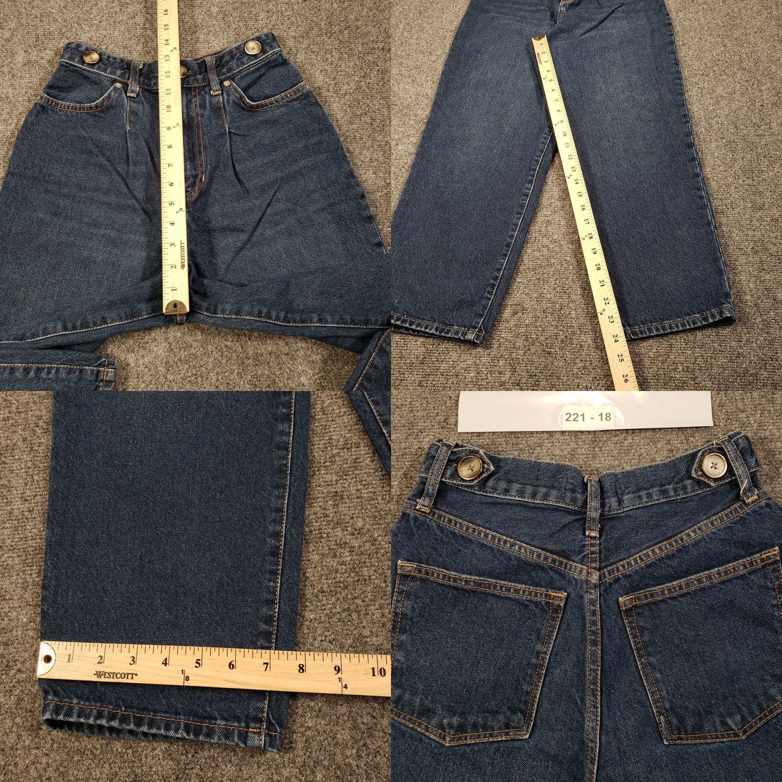 Vintage We The Free Jeans Womens 26 High Rise Capri Pleated Front Dark Wash Blue Denim Size 26" / US 2 / IT 38 - 8 Thumbnail