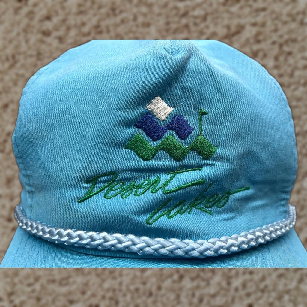Vintage VINTAGE Desert Lakes Hat Cap Strap Back Adult Small Blue Cotton Golfer Rope 90s Size ONE SIZE - 1 Thumbnail