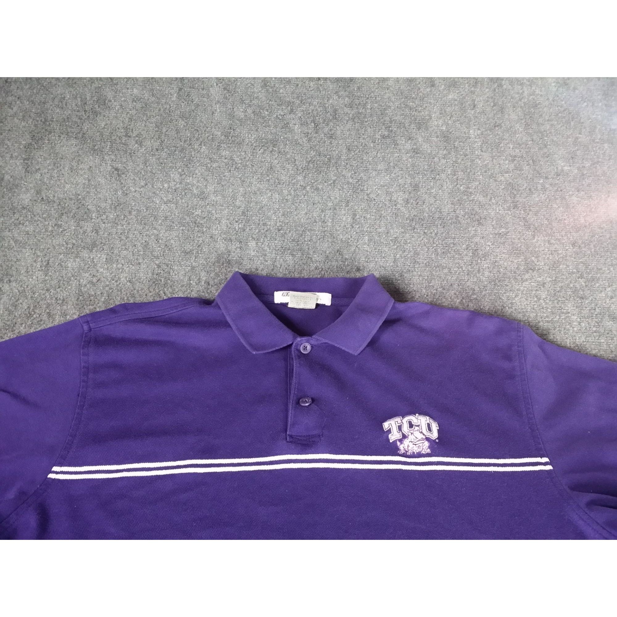 Antigua TCU Horned Frogs Polo Men Sz L Antigua Purple Embroidered Ca Size US L / EU 52-54 / 3 - 2 Thumbnail