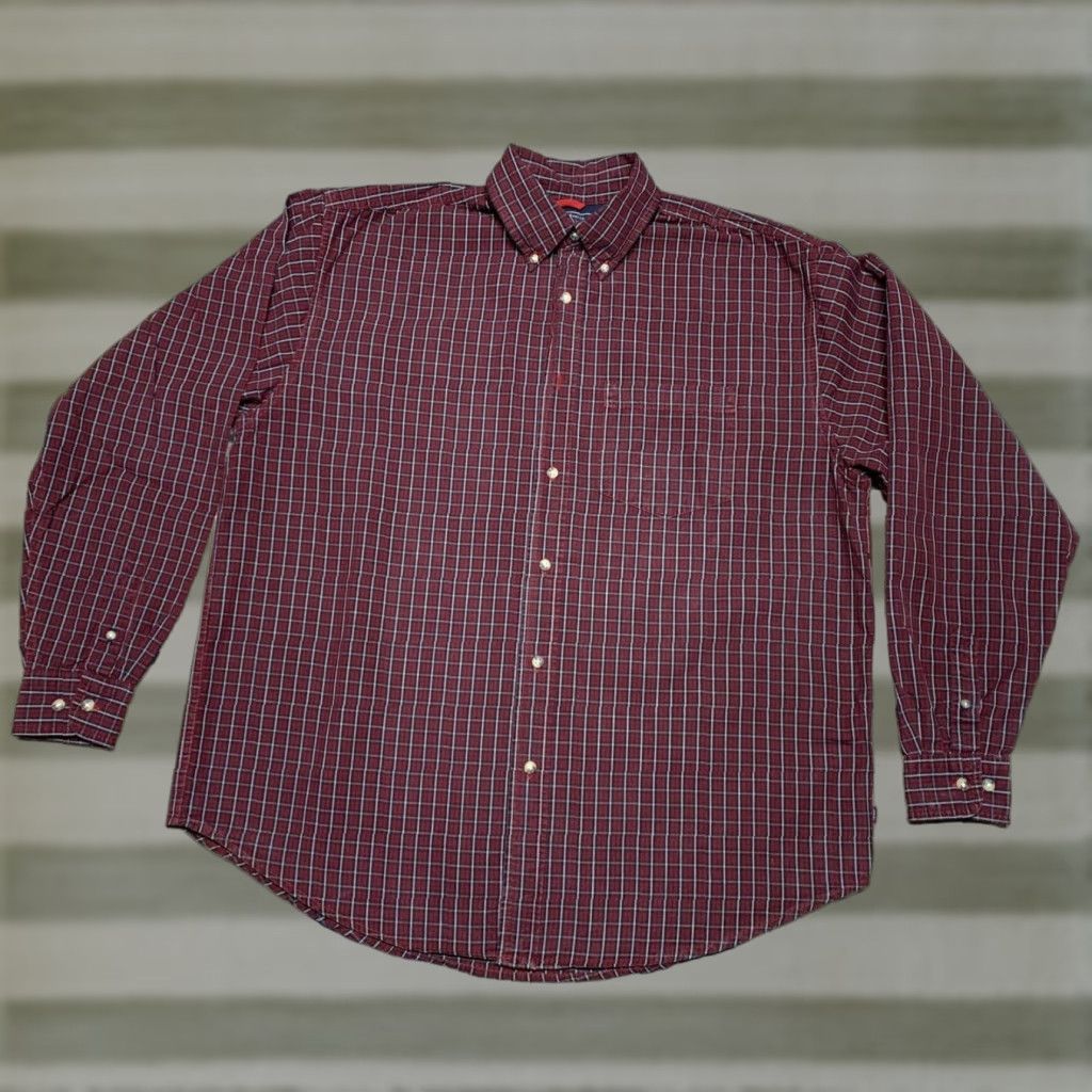 Wrangler Wrangler Mens Western Shirt Button Down Plaid Red Large Long Sleeve Size US L / EU 52-54 / 3 - 1 Thumbnail