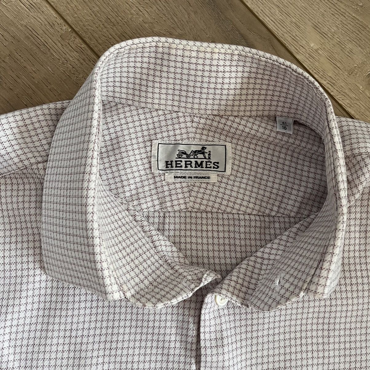 Hermes Hermès Paris Checkered Dress Shirt Size US XL / EU 56 / 4 - 6 Thumbnail