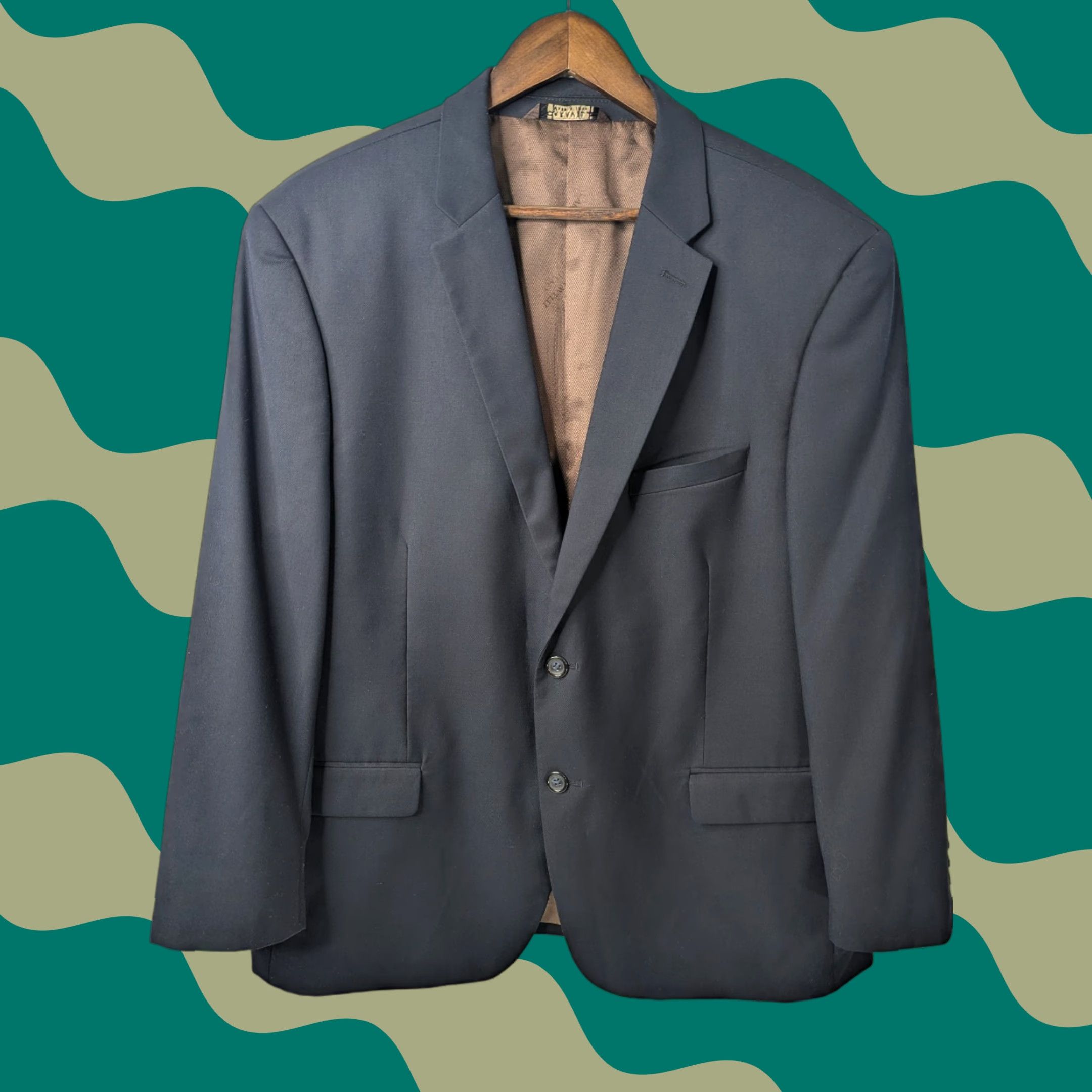 Vintage VINTAGE Caravelli Men's Blazer 44S Navy Sport Jacket Not applicable? (Wait) Size 44R - 1 Thumbnail