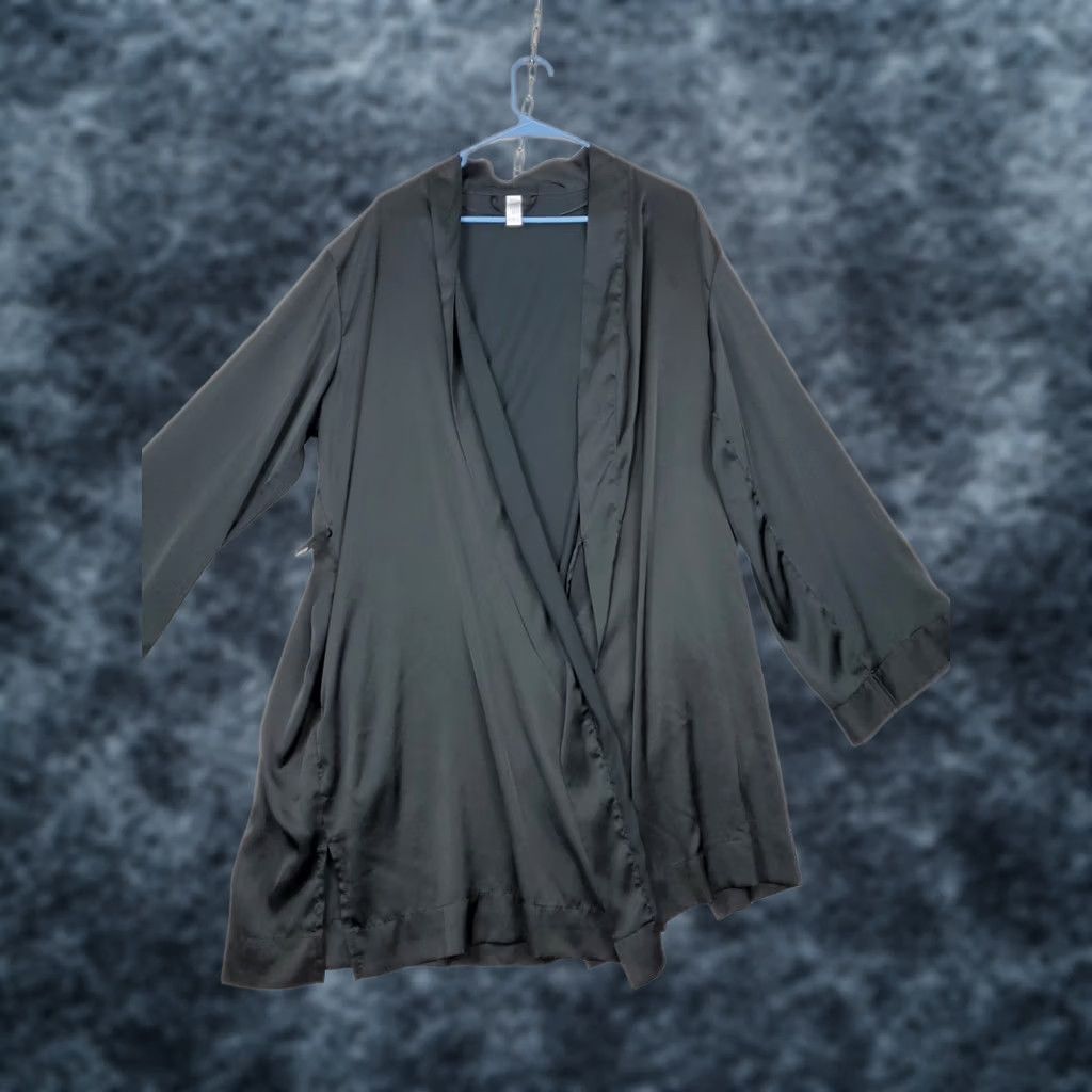 Vintage VINTAGE Stars Above Black Sheer Robe Womens XL/XXL Intimate Sleepwear Wrap Sexy Lingerie Size ONE SIZE - 1 Thumbnail