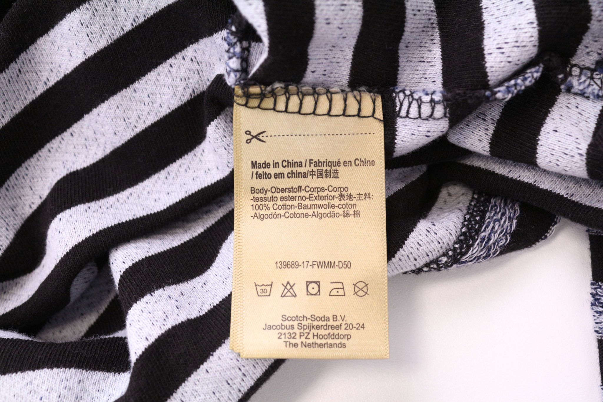 Scotch & Soda AMS COUTURE S Blue Striped Cotton Sweatshirt 75181 Size US S / EU 44-46 / 1 - 6 Thumbnail