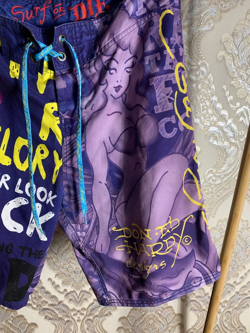 Ed Hardy × Vintage VERY RARE ED HARDY BY CHRISTIAN AUDIGIER SHORTS JAPAN STYLE Size US 34 / EU 50 - 3 Thumbnail