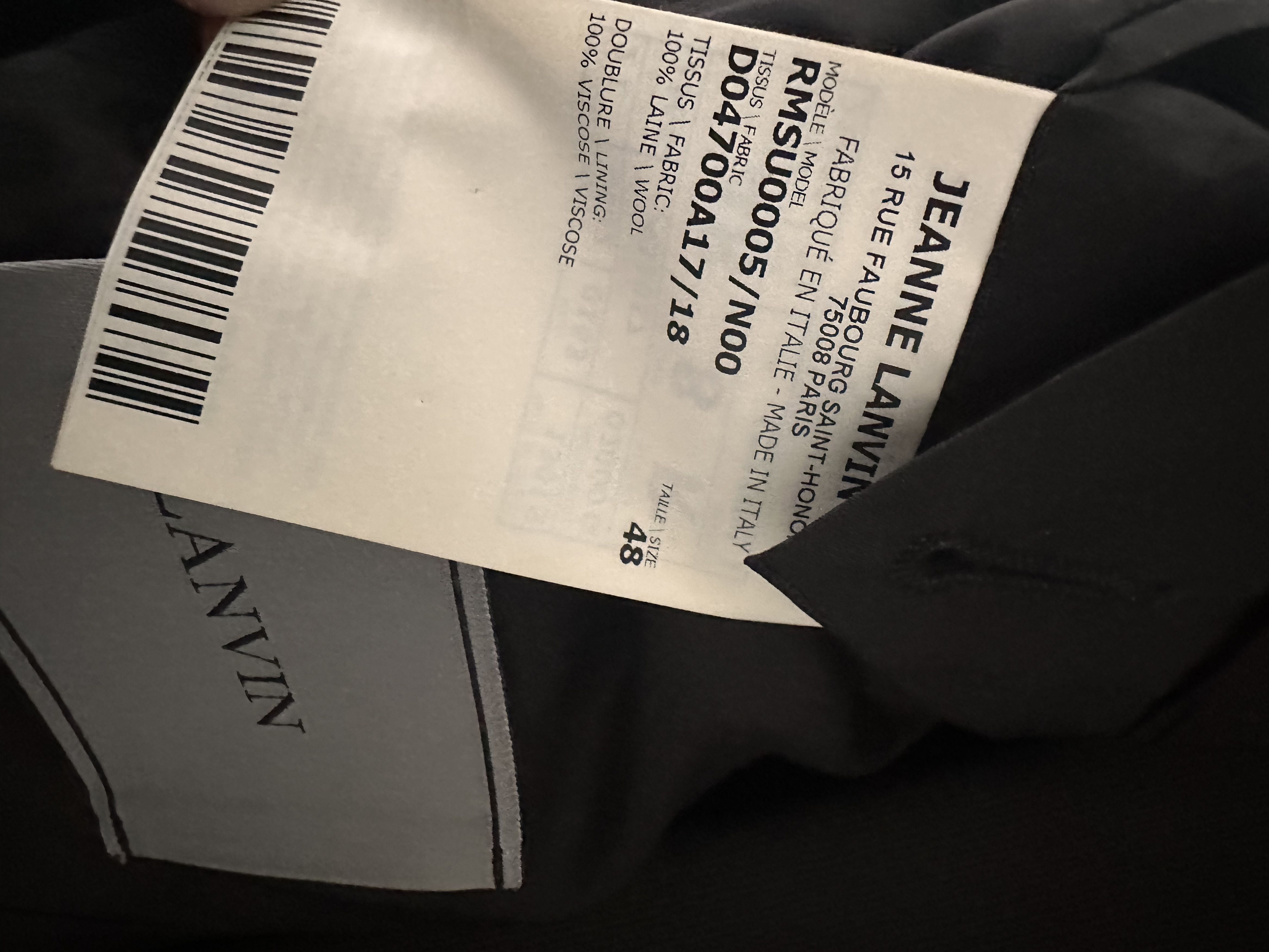 Lanvin Lanvin charcoal / black suit Size 48R - 3 Thumbnail